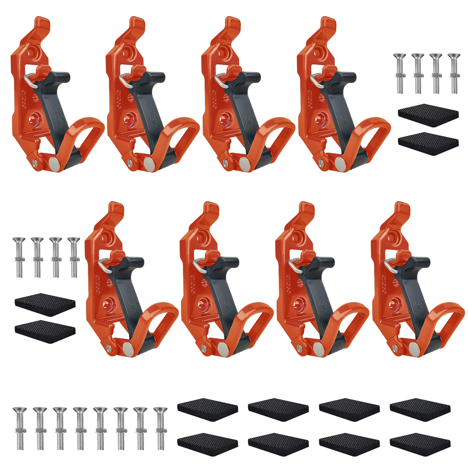 8PCS Shovel Mount for Roof Rack - Heavy Duty Overland Gear & Rotopax Mount Shovel Holder for Trucks - Universal Tool Holder with Rubber Clamp Grip - Fits Wall Mount & Pole Clamp - Perfect for Off-Road Adventures, Camping & Emergency Preparedness