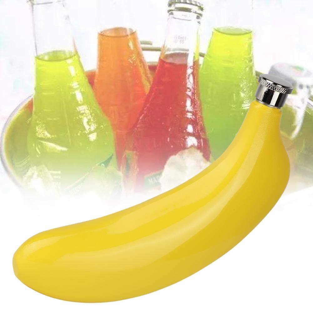 5oz Stainless Steel Banana-Shaped Whiskey Flask with Funnel - Portable Pocket Alcohol Bottle for Wine, Liquor & Spirits - Perfect for Outdoor Camping, Hiking, Travel & Gifts