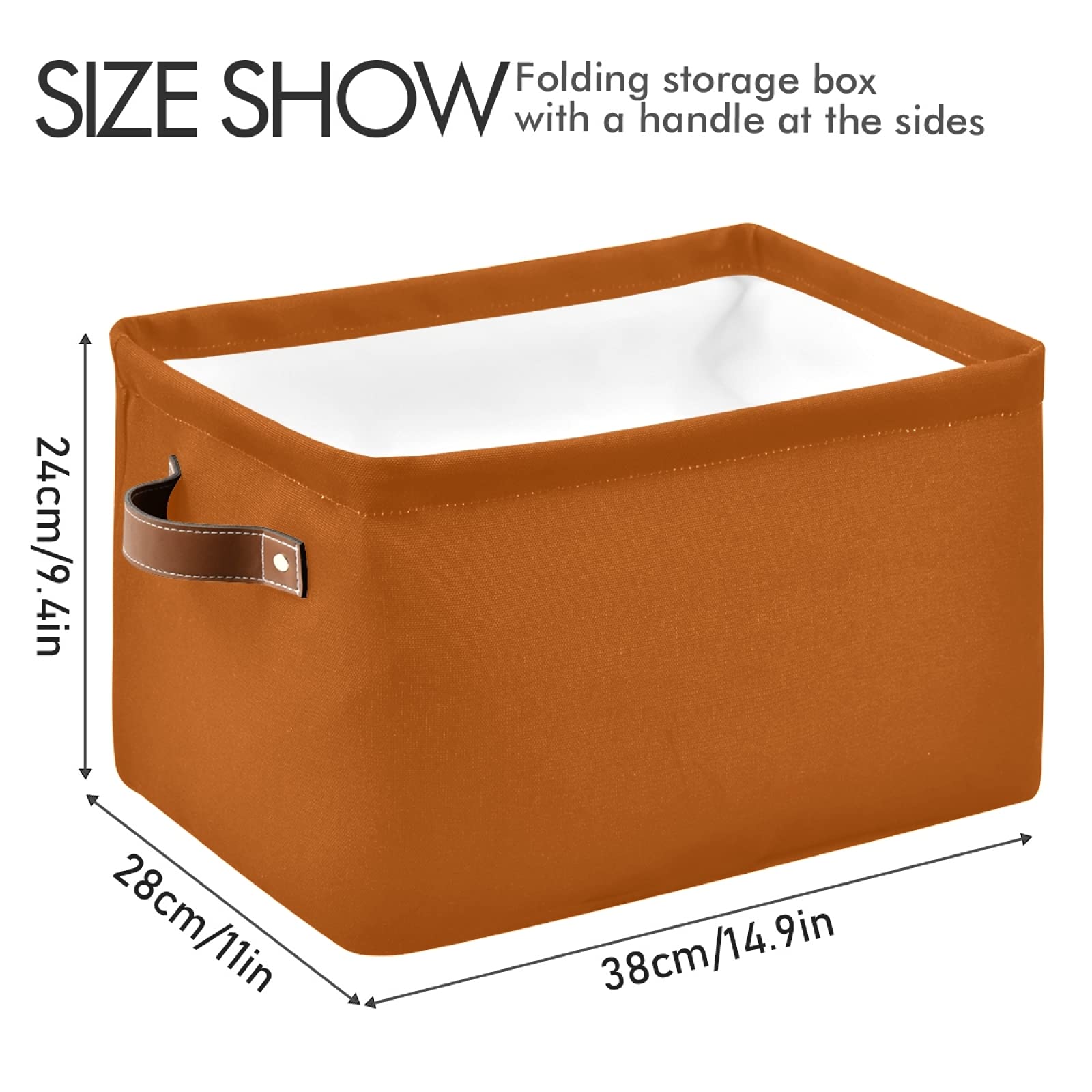 Rust Orange Storage Basket - Closet Organizer Bin, Cube Shelf Organizer for Home & Office - 1PC - Perfect for Bedroom, Bathroom, and Pantry Storage