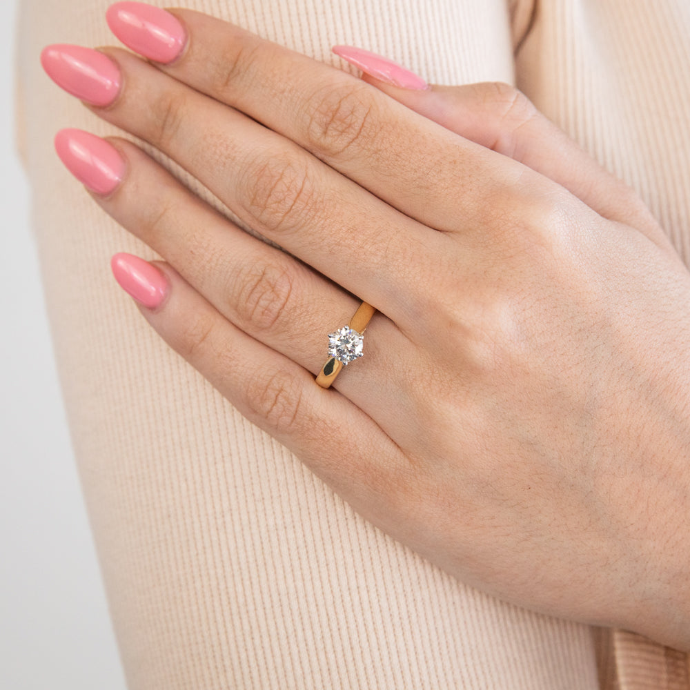 18ct Yellow Gold 1 Carat Australian Diamond Solitaire Engagement Ring - Perfect for Proposals, Anniversaries & Special Occasions