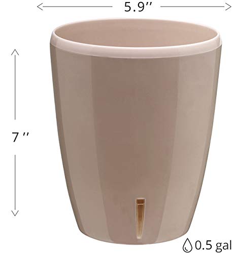 5.5 Inch Self Watering Orchid Pot with Wick System - Decorative Planter with Aerification, Drainage & Water Level Indicator for Healthy Orchid Growth - Perfect for Home, Office, and Indoor Garden Decor
