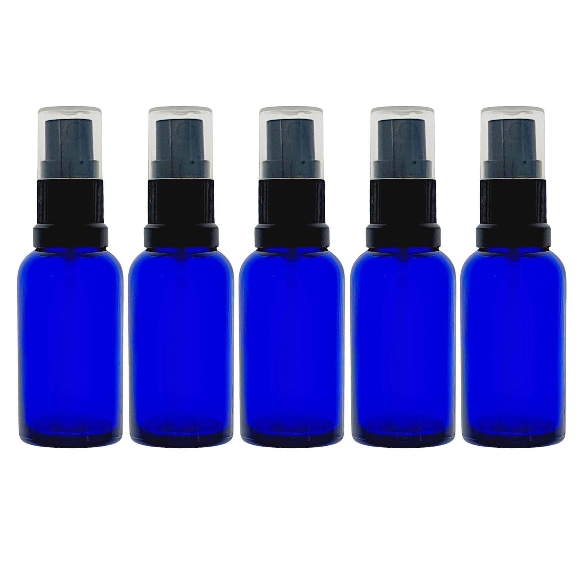 Premium 30ml Blue Glass Spray Bottles - Set of 5 - Essential Oil Diffuser, Perfume Atomizer, DIY Skincare & Hair Mist - Perfect for Travel, Home Spa, Gifting & Aromatherapy - BPA-Free, Leak-Proof Design