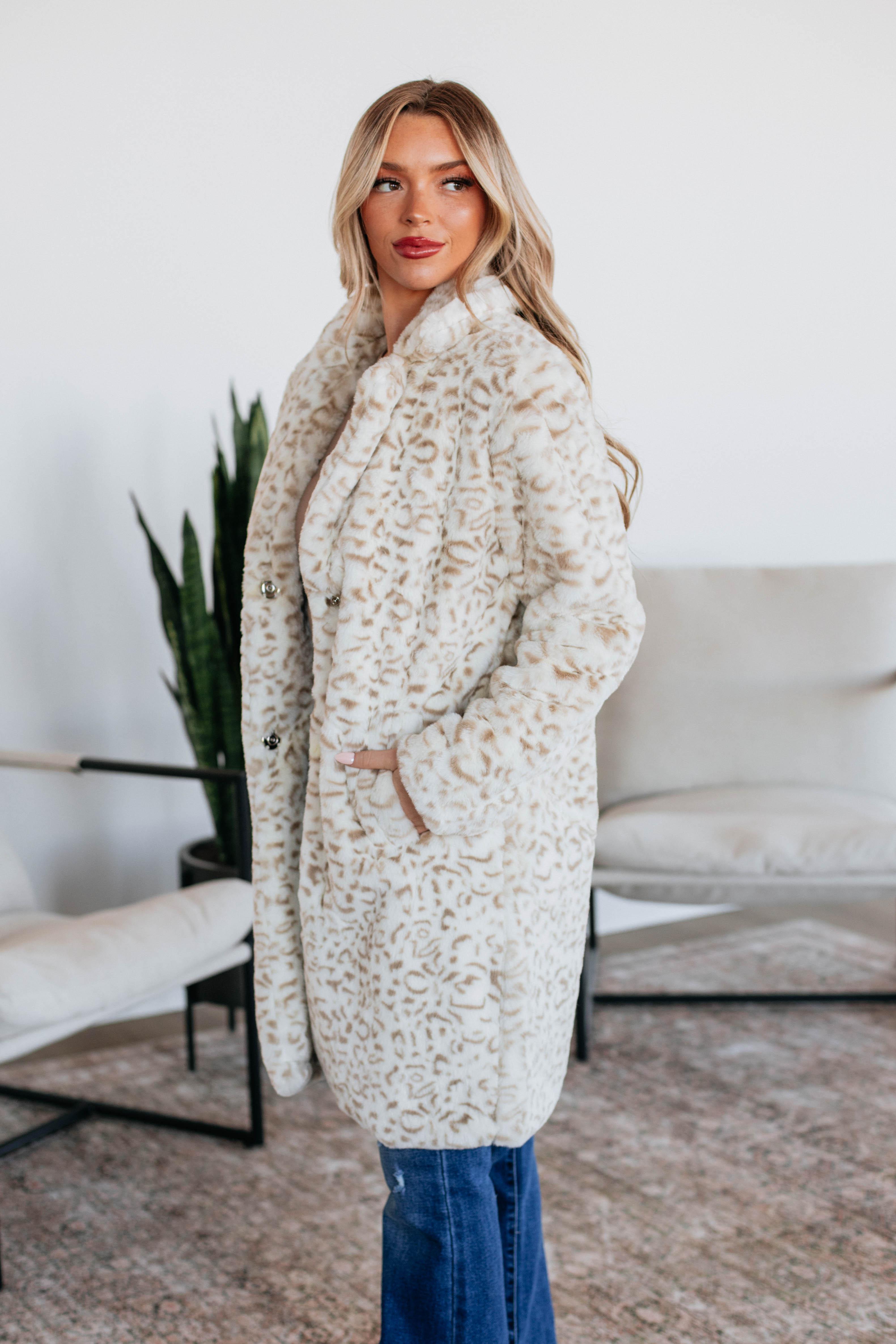Stylish Leopard Print Trench Coat for Women - Fashionable Long Coat with Belt for Fall & Winter - Perfect for Office, Dating & Outdoor Events