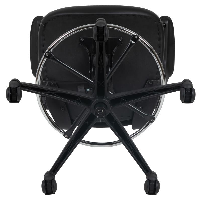 Kelista Mid Back Black Mesh Ergonomic Drafting Chair with LeatherSoft Seat - Adjustable Foot Ring & Flip-Up Arms - Perfect for Architects, Designers & Home Office Workspaces
