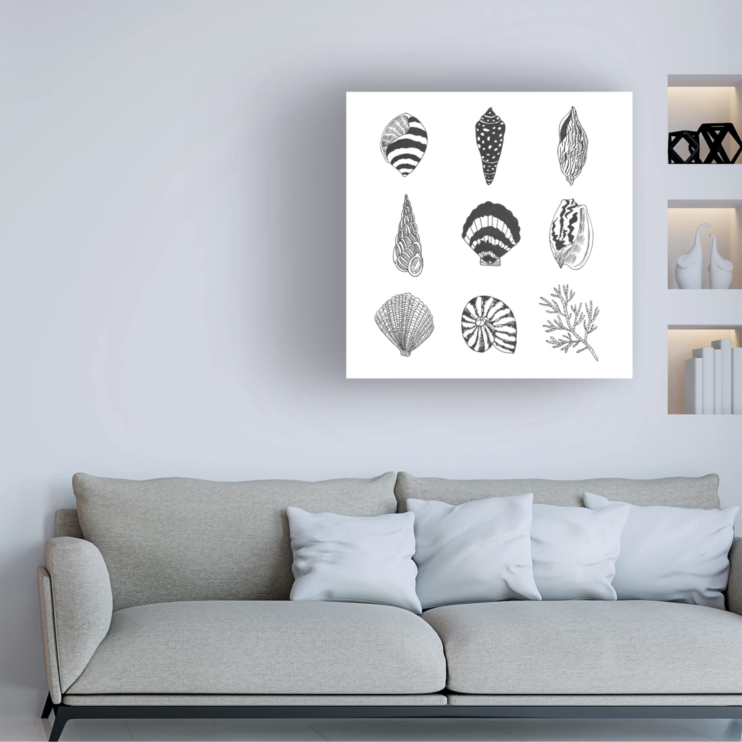 Melissa Wang 'Sea Whispers I' Canvas Wall Art Print - Coastal Beach Decor for Living Room, Bedroom & Office - Modern Ocean Wave Painting