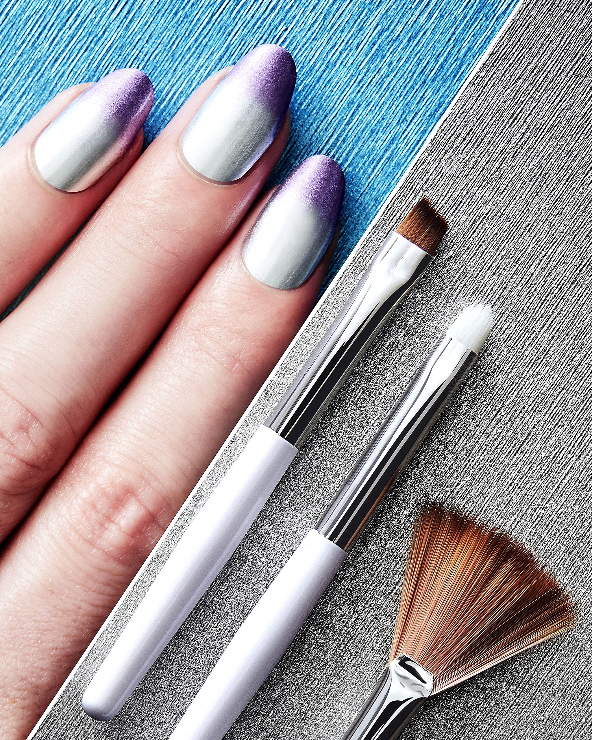 Sally Hansen Nail Salon Pro Brush Kit - 2 Pack Professional Nail Art Brush Set with Fine Tips for Gel, Acrylic & Dip Powder Nails - Perfect for DIY Manicures & Salon Quality Nail Designs