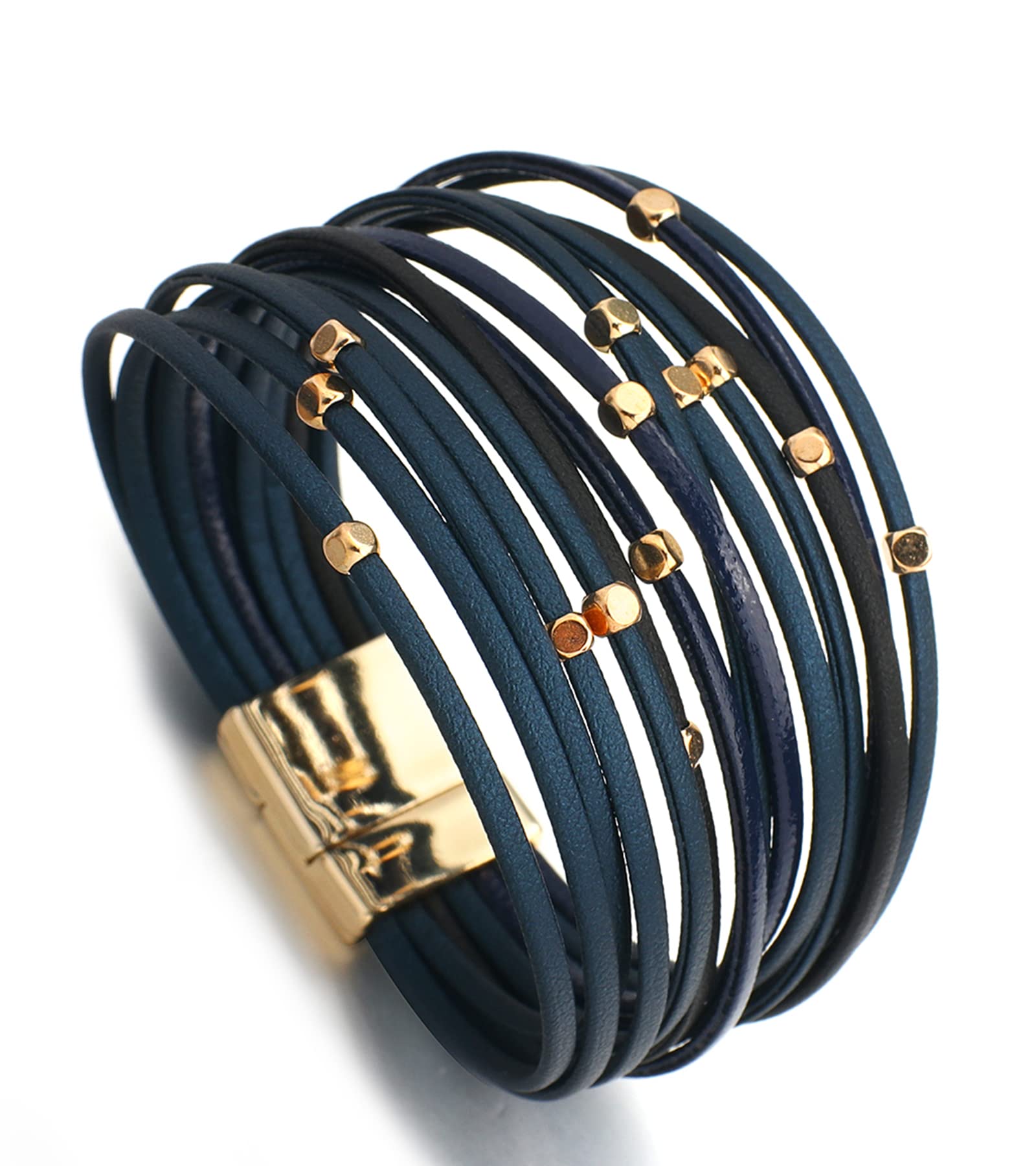 Boho Leather Wrap Bracelets for Women - Stackable Handmade Jewelry Set - Christmas Birthday Gifts for Her - Perfect for Casual Wear, Festivals & Boho Fashion