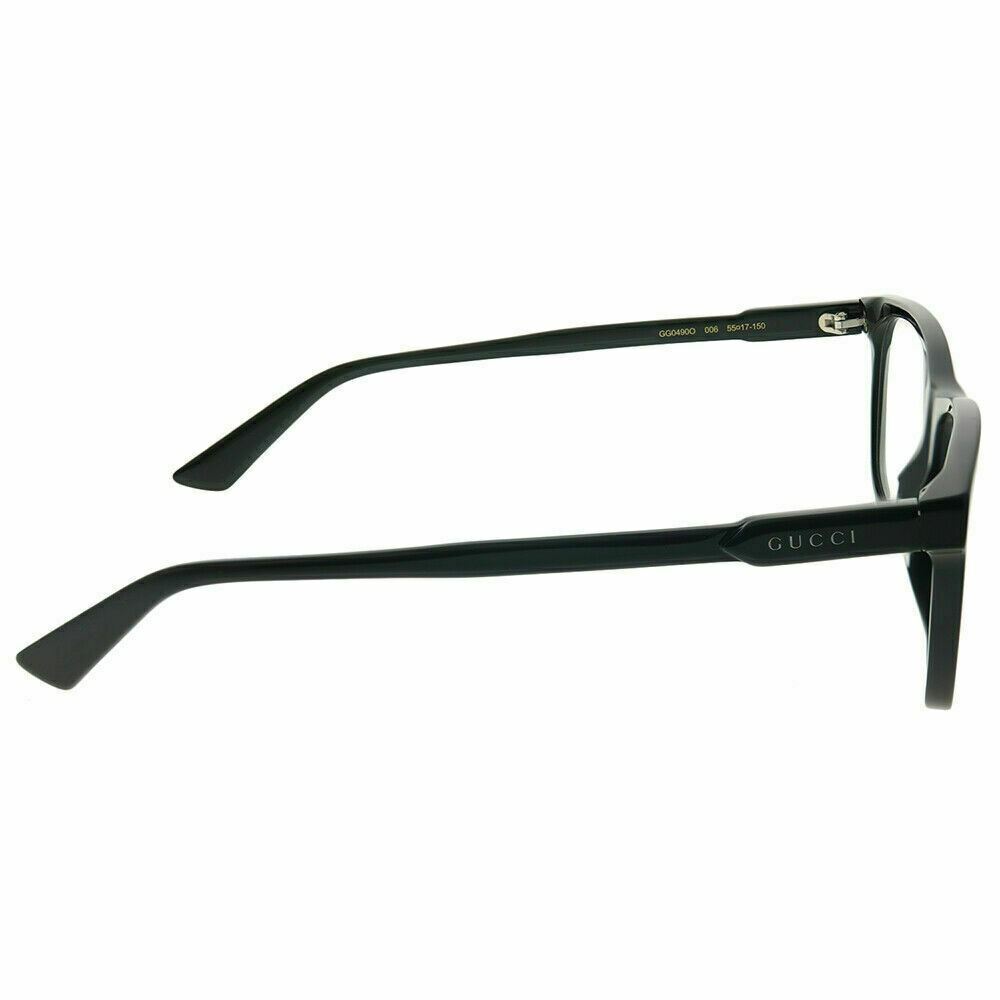 Gucci GG 0490O 006 Black Acetate Square Sunglasses for Men & Women - UV Protection, Fashion Eyewear for Driving, Travel & Everyday Wear