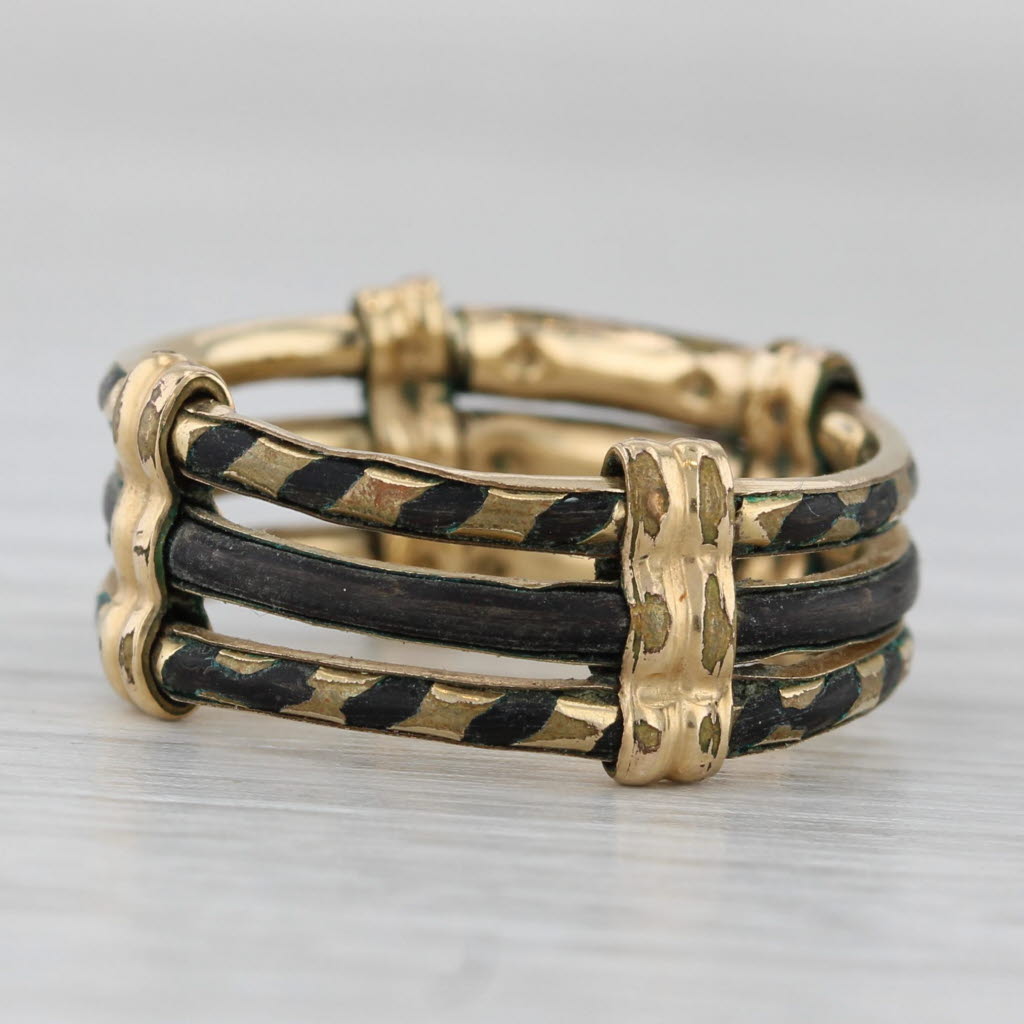 Antique Gold Filled Elephant Hair Ring - Stackable 3 Band Ring Size 6 - Perfect for Stacking, Layering & Everyday Jewelry Wear