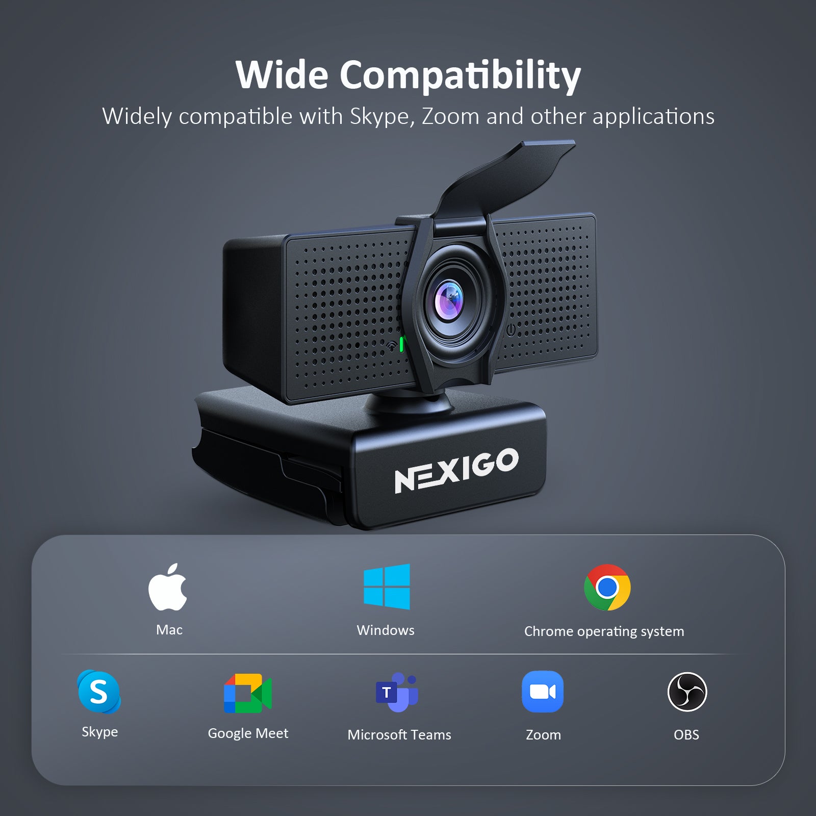 NexiGo 1080P HD Webcam with USB 2.0 to Type C Cable - Plug and Play USB Computer Camera for Video Conferencing, Online Classes, Streaming & Zoom Meetings