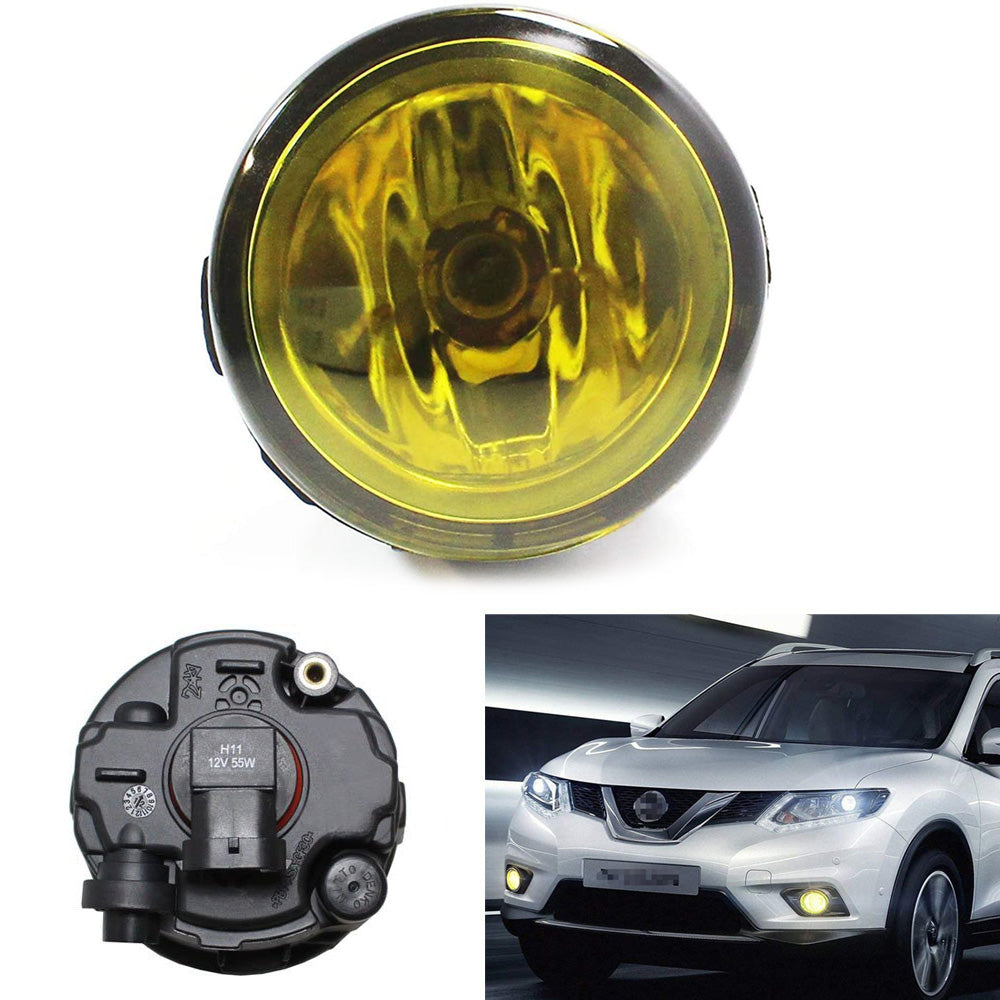 H11 Halogen Fog Light Lamp with Yellow Lens - Replacement for Nissan Infiniti | Enhanced Visibility in Rain & Fog for Safe Night Driving