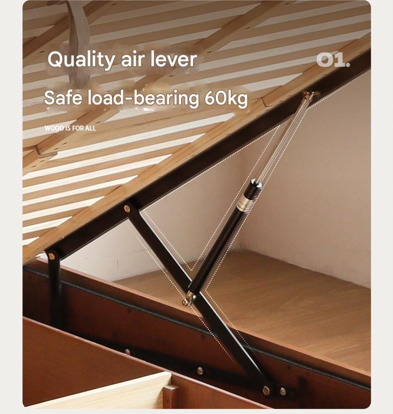Solid Poplar Wood Storage Bed with Underbed Drawers - Perfect for Small Bedrooms, Kids Rooms & Guest Rooms - Space Saving Bed Frame with Hidden Storage Compartments