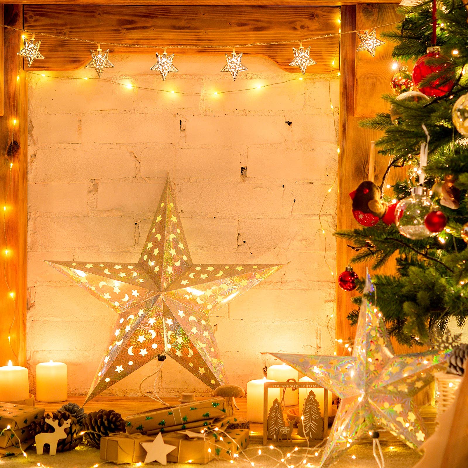 100 LED Warm White Fairy Lights - 36FT USB Powered Twinkle String Lights with Remote & 8 Lighting Modes | Christmas Decorations for Bedroom, Patio, Wedding, Party | Indoor & Outdoor Holiday Lighting for Home, Garden, Tree Decor