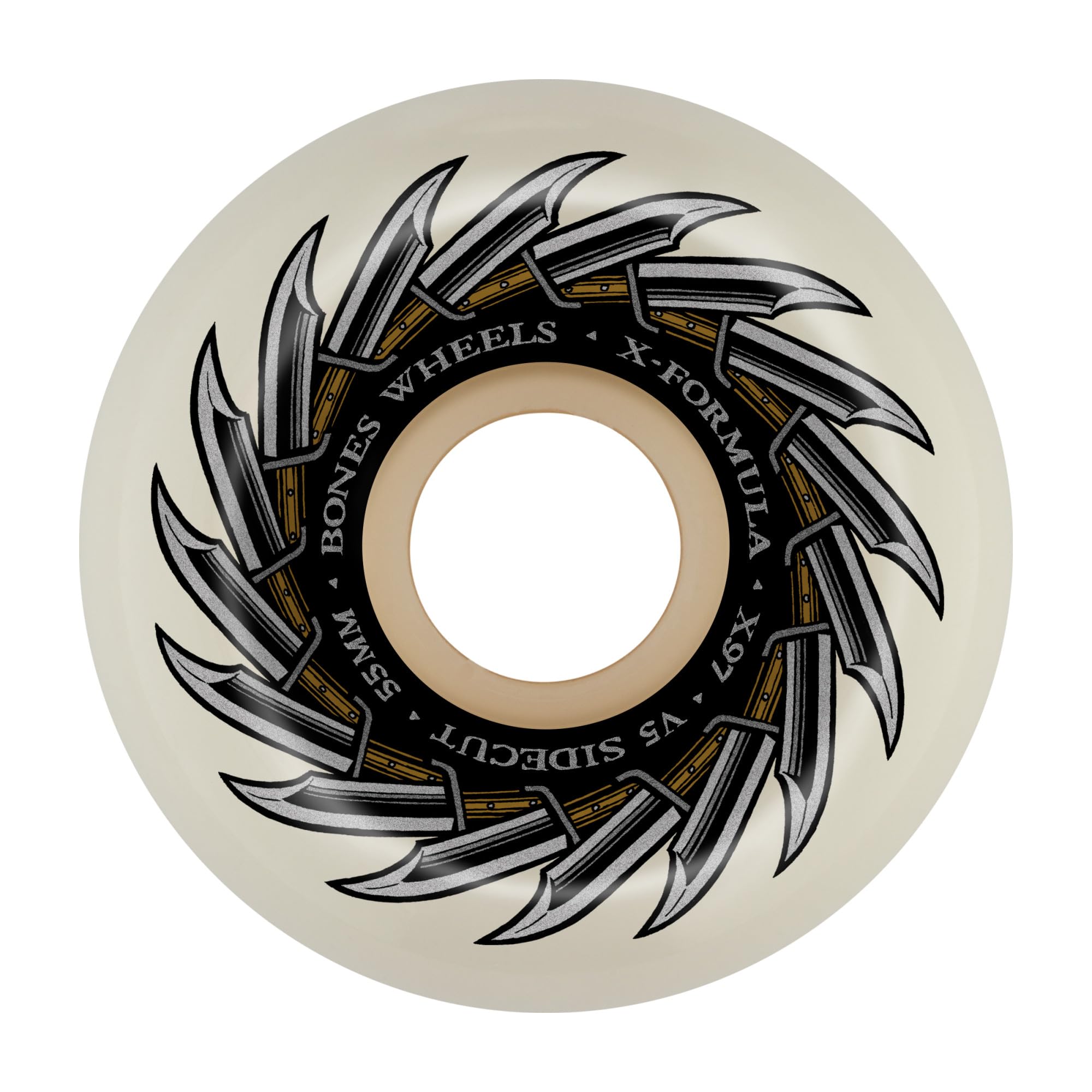 Bones X-Formula 97A Skateboard Wheels - High Performance Skate Wheels for Street & Park Skating - Perfect for Tricks, Vert & Cruising