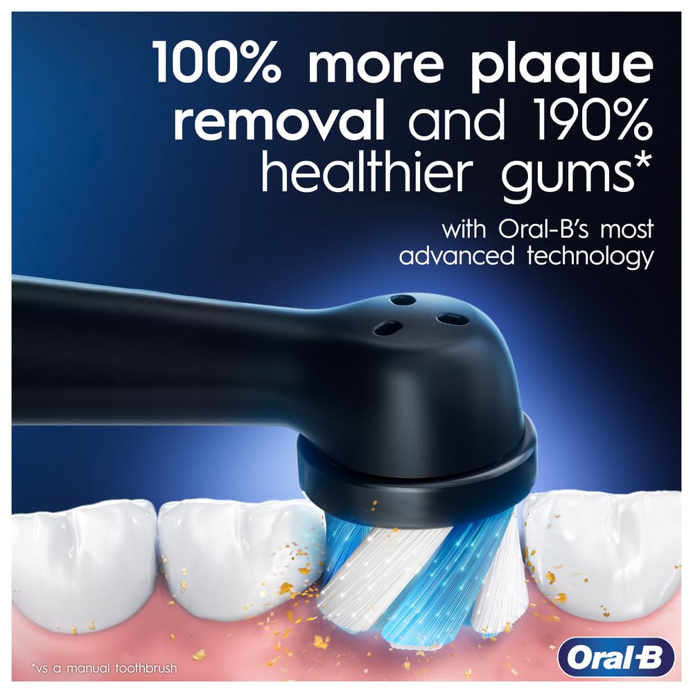 Oral-B iO8 Electric Toothbrush for Adults with Smart App Connectivity - 6 Cleaning Modes, Teeth Whitening, Includes 1 Ultimate Clean Brush Head & Magnetic Travel Pouch (2 Pin UK Plug) - Perfect for Home Use, Travel, and Professional Dental Care