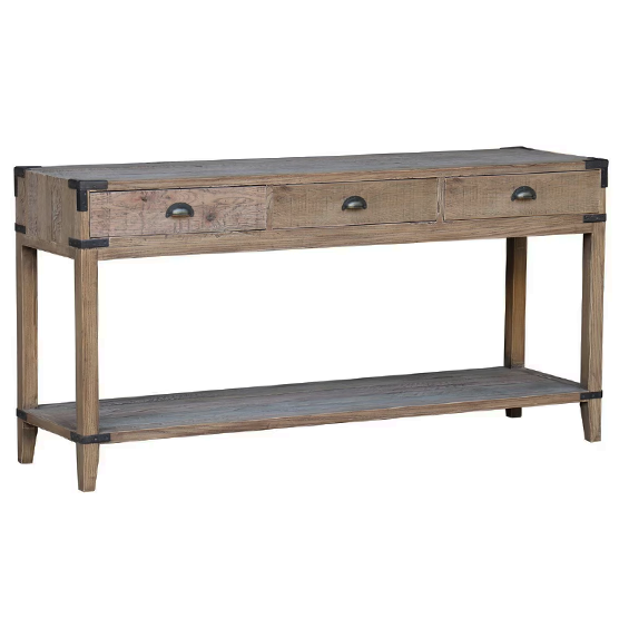 Modern Beckham Console Table - Entryway Sofa Table with Storage Shelf, Farmhouse & Mid-Century Style for Hallway, Living Room & Bedroom Decor