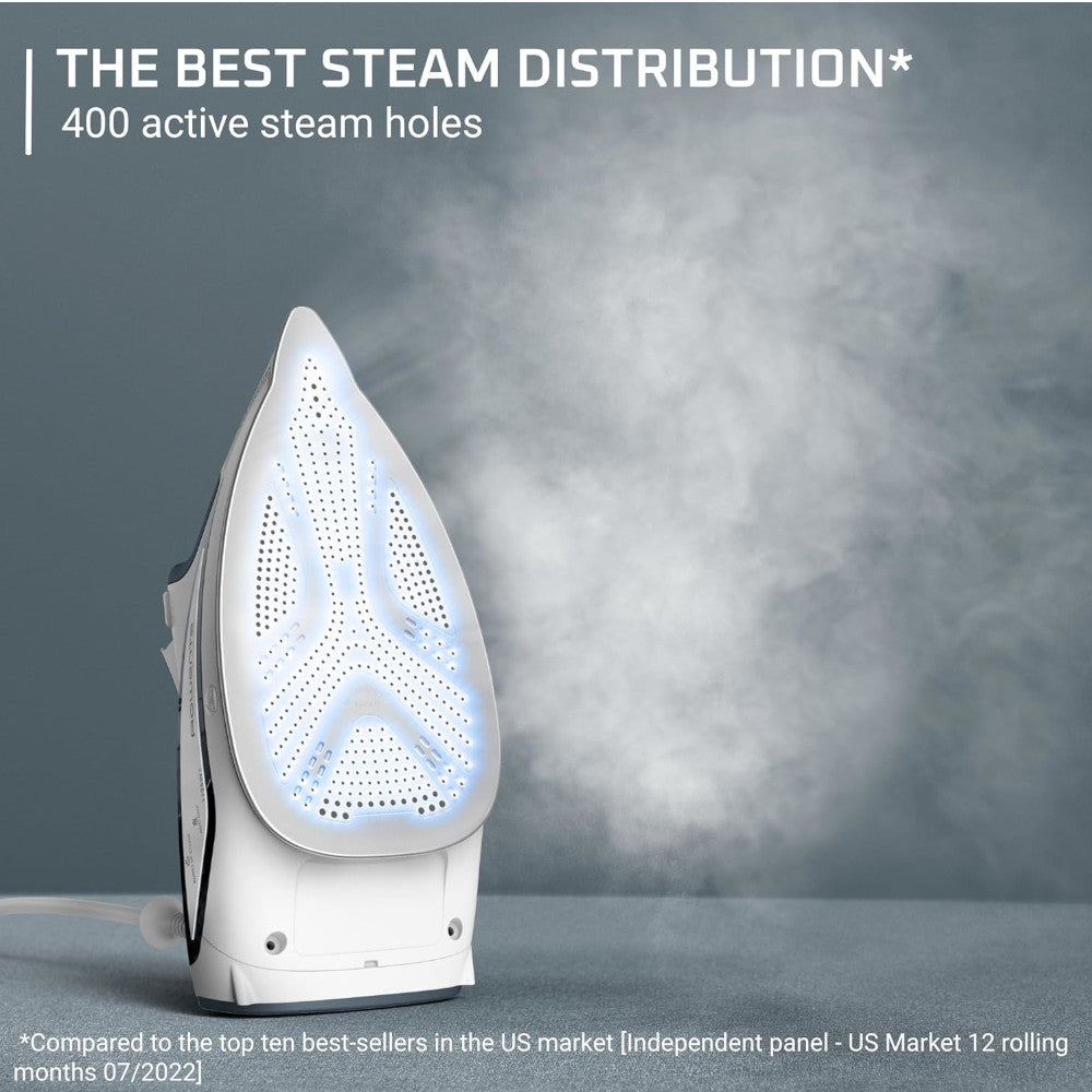 Rowenta Focus DW5280 Professional Steam Iron with Stainless Steel Soleplate - Perfect for Home & Office Garment Care, Wrinkle Removal & Fabric Smoothing