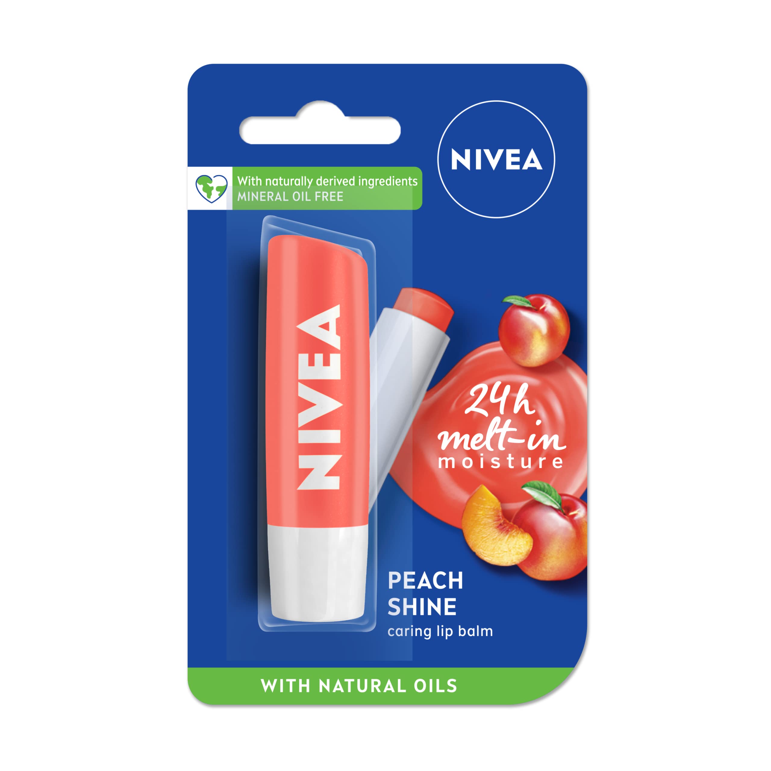 NIVEA Lip Balm Set - Fruity Peach & Watermelon Shine, 4.8g Each, Hydrating & Nourishing Lip Care for Dry Lips | Perfect for Daily Use, Travel & On-The-Go Moisturization