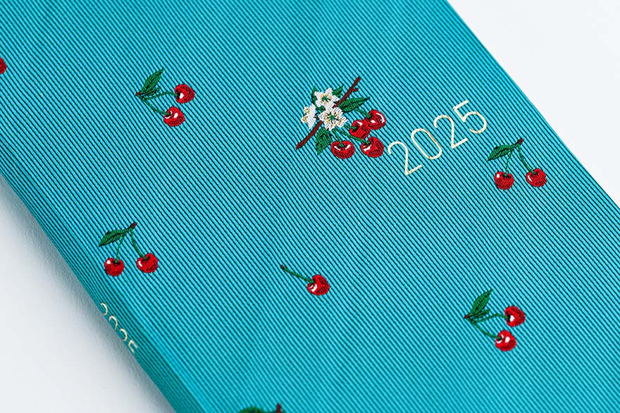 Hobonichi Techo 2025 Bow & Tie Cherry Weeks Hardcover Planner - Weekly Horizontal Layout, January Start, Monday Start, English Edition - Perfect for Journaling, Planning & Productivity