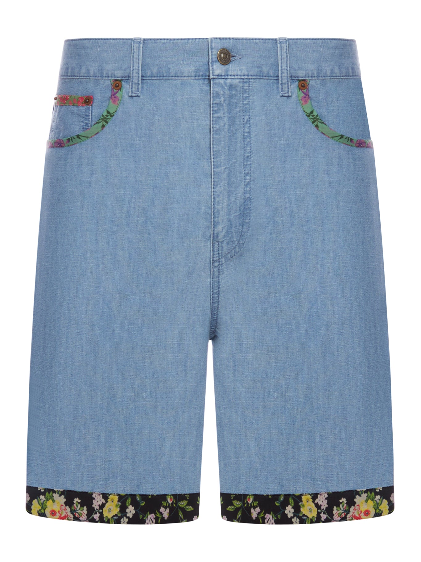 Floral Embroidered Denim Shorts for Women - High Waisted Distressed Jeans Shorts with Floral Trim - Perfect for Summer, Beach, and Casual Outfits
