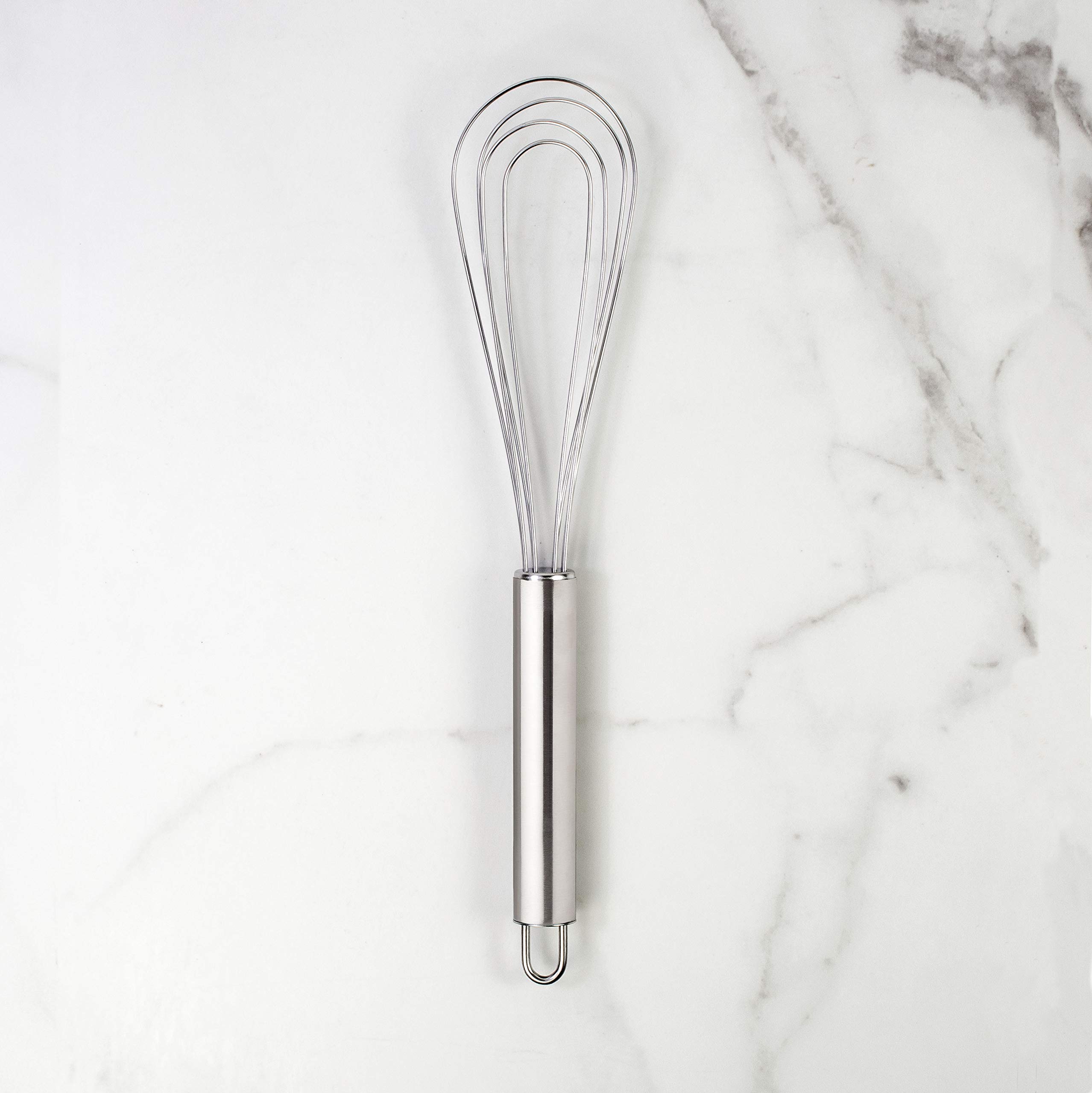 Mrs. Anderson's Premium Stainless Steel Flat Roux Whisk for Baking - Perfect for Roux, Gravy, Sauces & More - Ideal for Home Chefs & Professional Kitchens