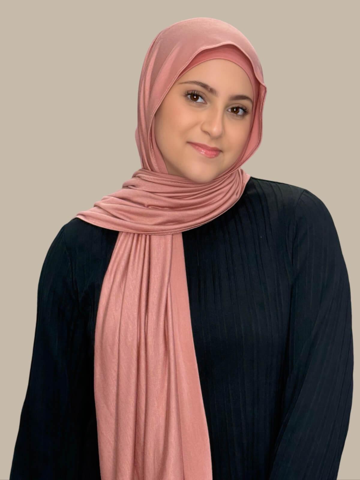 Modish Girl Premium Jersey Hijab - Soft & Breathable Wood Rose Scarf for Women - Perfect for Daily Wear, Work, and Special Occasions