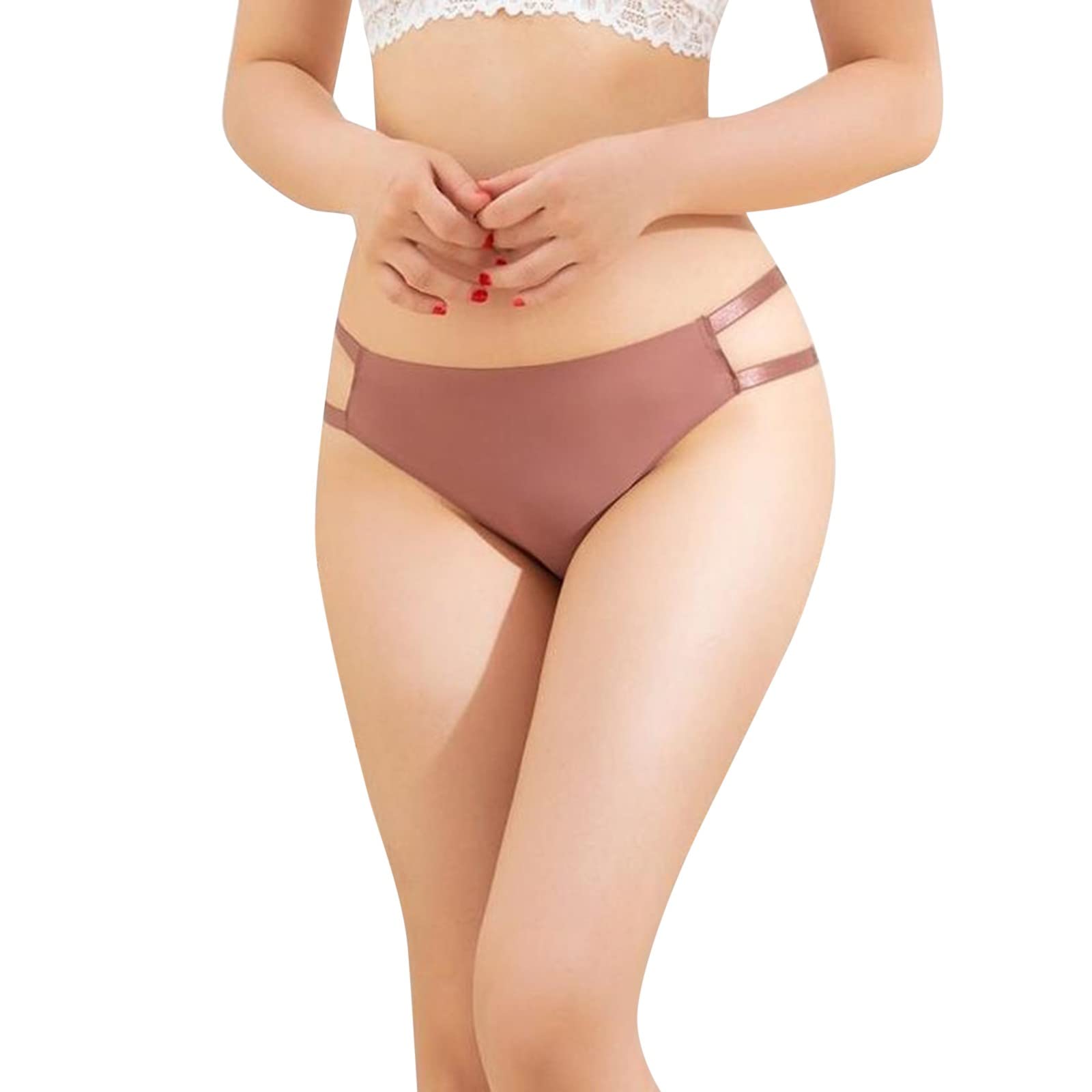 No Boundaries Women's Cotton Underwear - Breathable Solid Panties, No Show Ice Silk Thongs for Everyday Comfort | Perfect for Workout, Yoga & Daily Wear