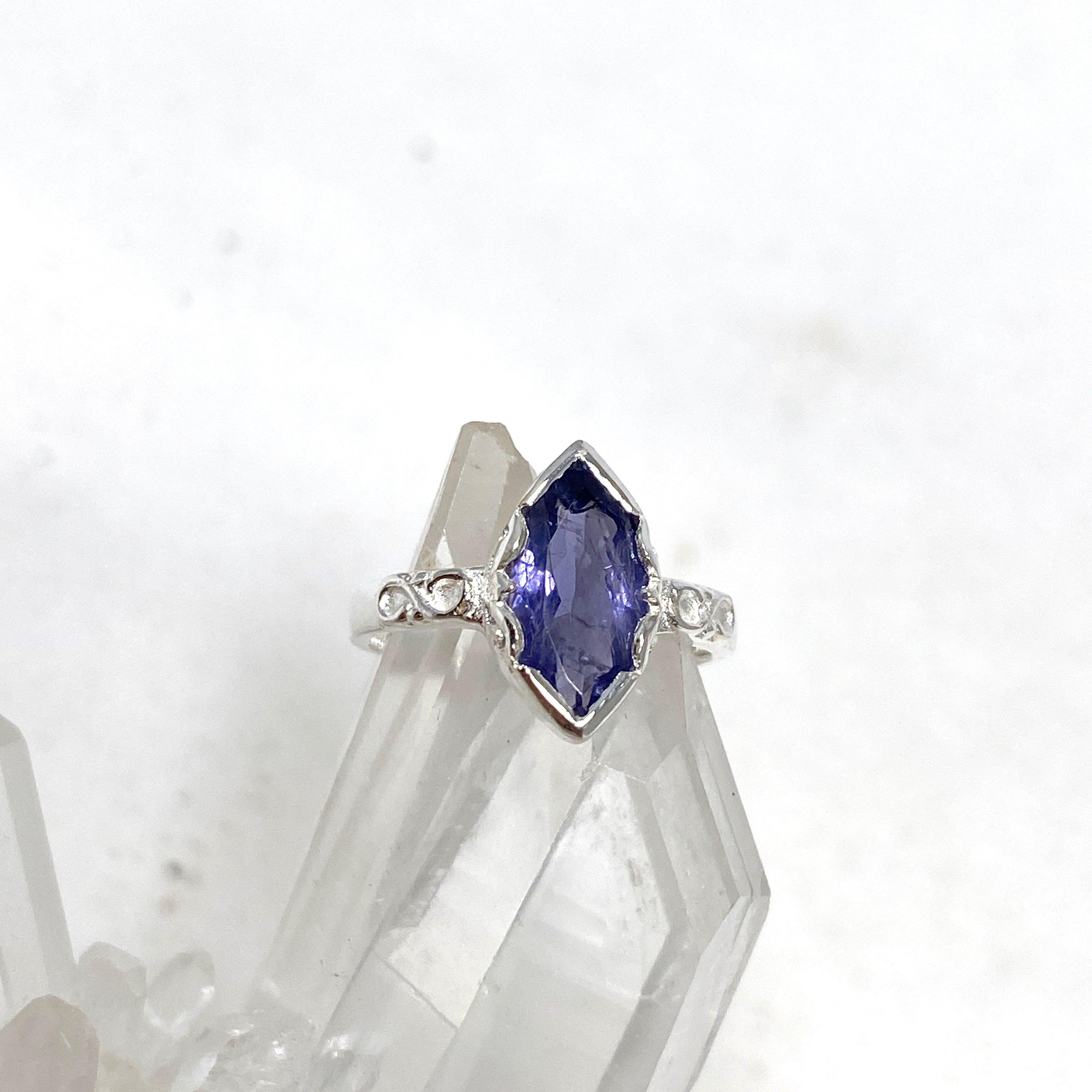 Iolite Faceted Marquise Ring in Decorative Sterling Silver Setting R3726 - Perfect for Engagement, Anniversary & Special Occasion Gifts