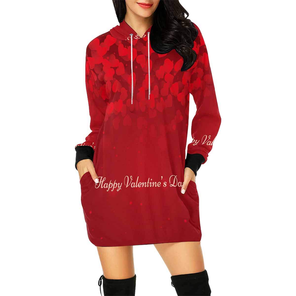 InterestPrint Women's Hoodie Dress - Floral Heart Print Long Sleeve Tunic Sweatshirt for Easter, Spring & Casual Wear | Cozy Pullover Top for Women