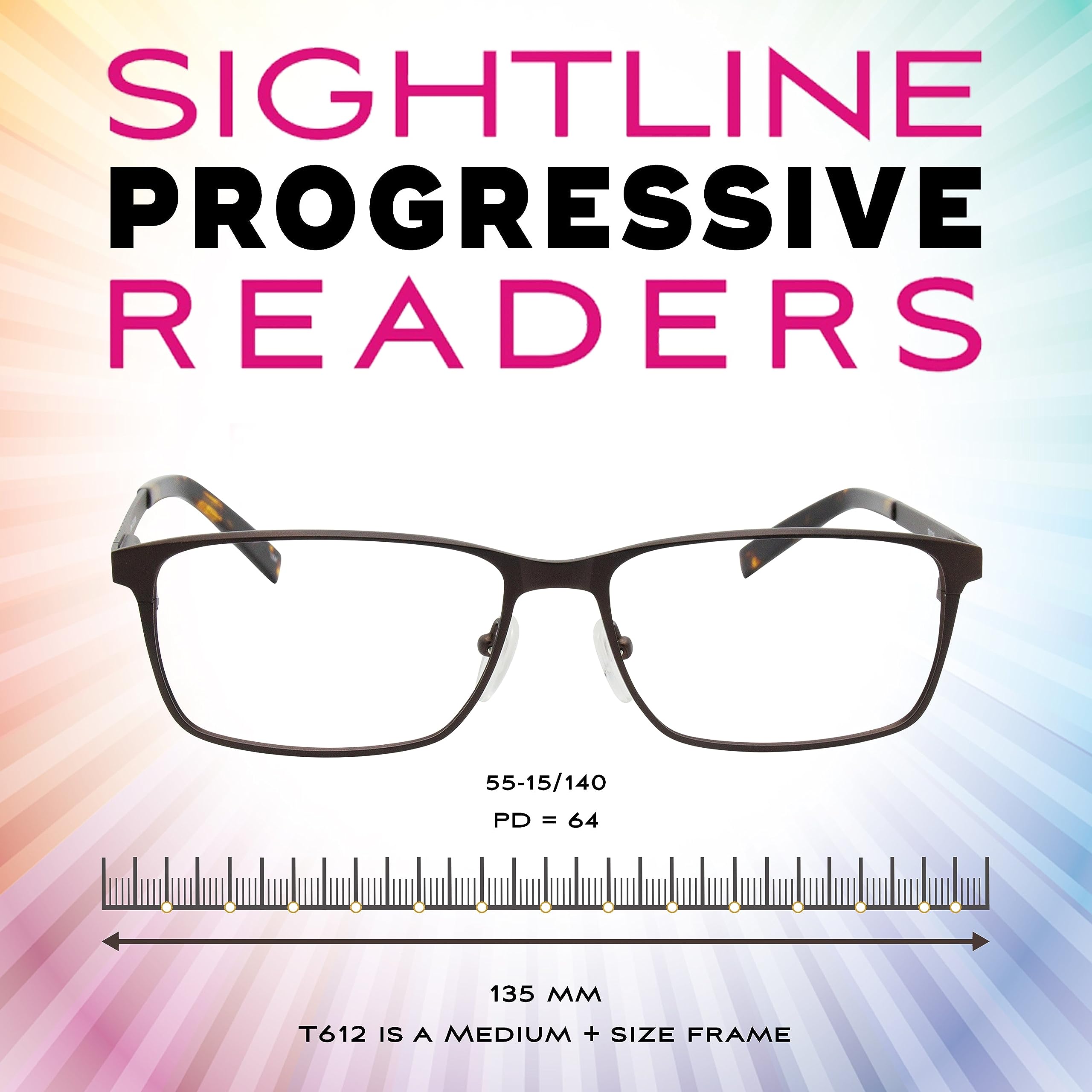 Progressive Power Reading Glasses for Women & Men - Multifocal Lenses for Computer, Reading & Close Work - Fashionable & Comfortable Eyewear for Office, Home & Daily Use