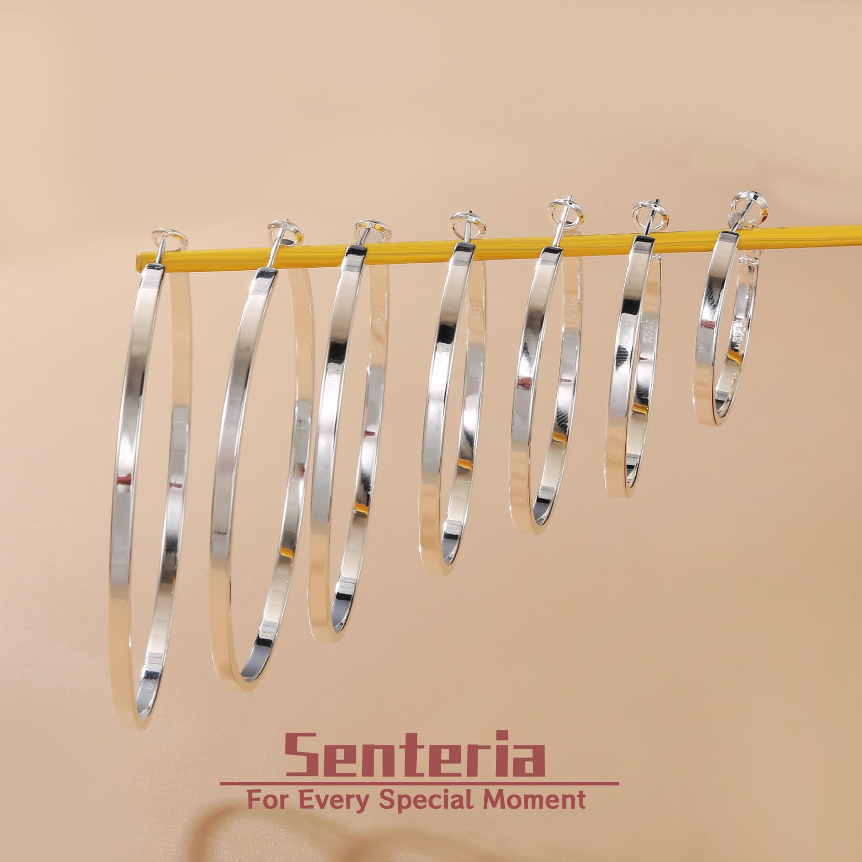 Senteria 925 Sterling Silver Hoop Earrings - Lightweight Hypoallergenic Large Hoop Earrings for Women | Perfect for Everyday Wear, Parties & Gifts