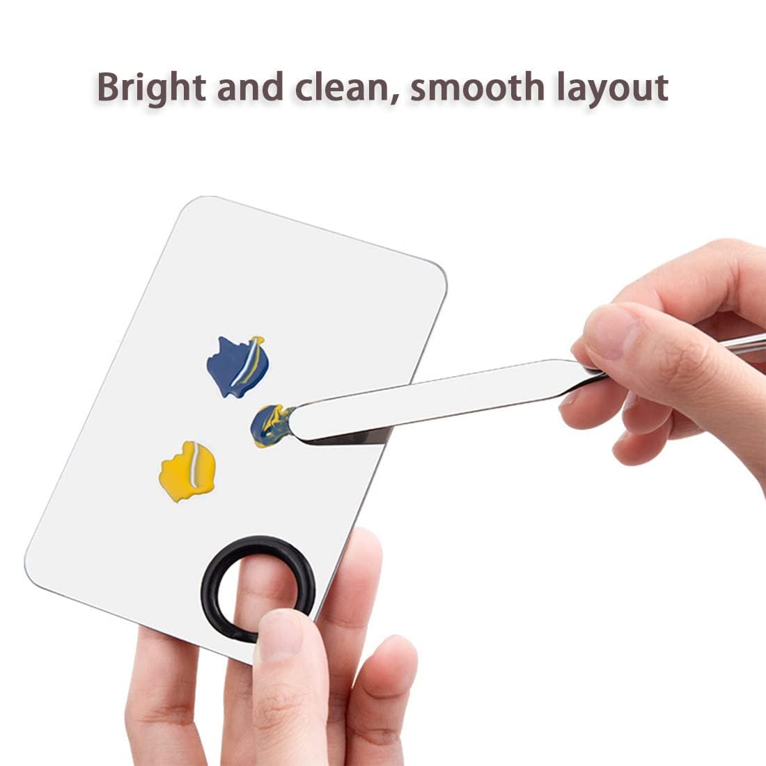 INOG Picasso Korean Makeup Spatula - Professional Foundation & Eyeshadow Applicator with Palette & Powder Puff - Perfect for Makeup Artists, Nail Art & DIY Beauty (1 Count) - Ideal for Salon, Home Use & Travel Makeup Kit