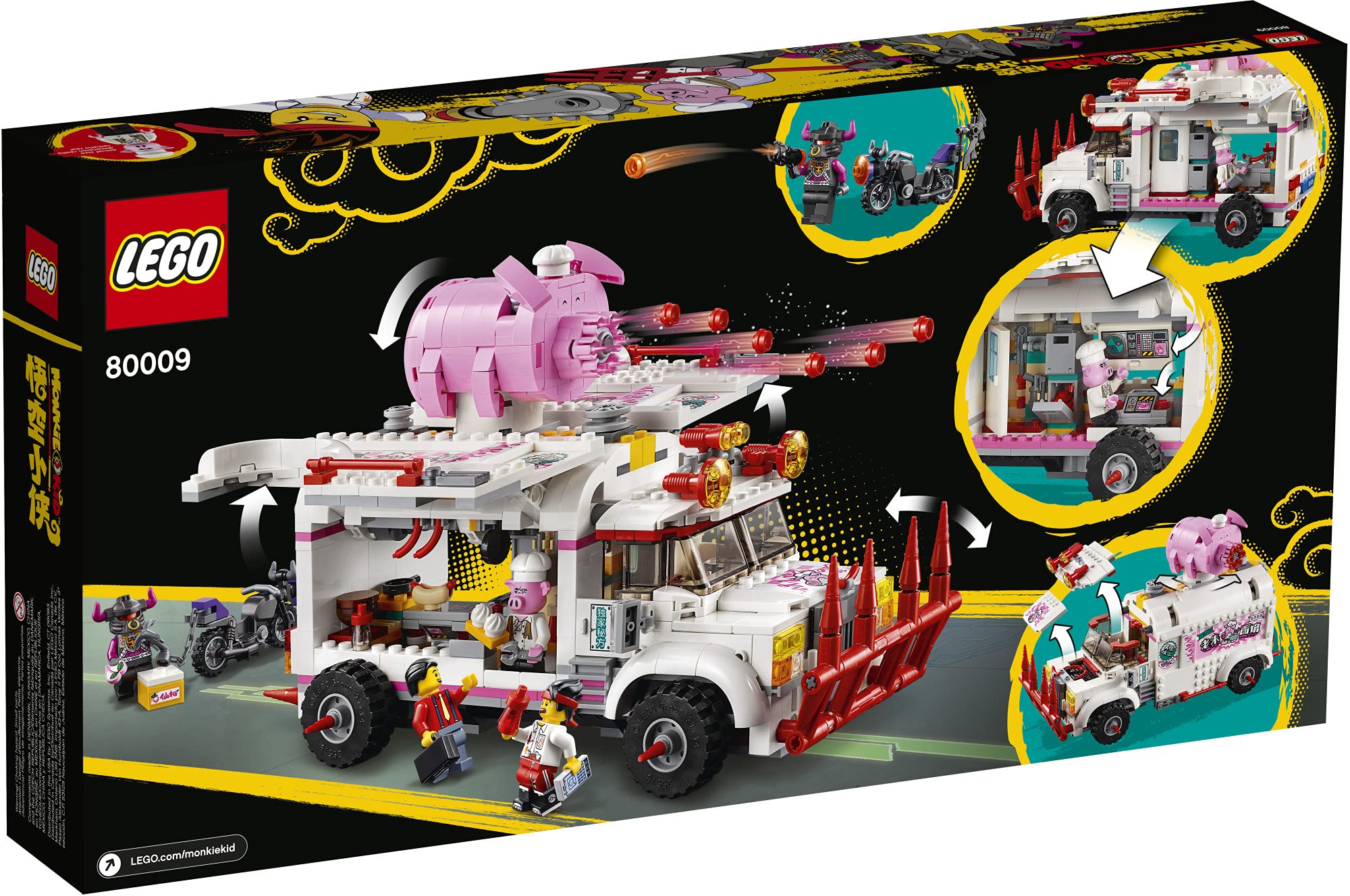LEGO Monkie Kid: Pigsy’s Food Truck 80009 Building Kit (832 Pieces) - Creative Construction Toy for Kids, Perfect Birthday Gift - Fun for Playtime, Storytelling & Display