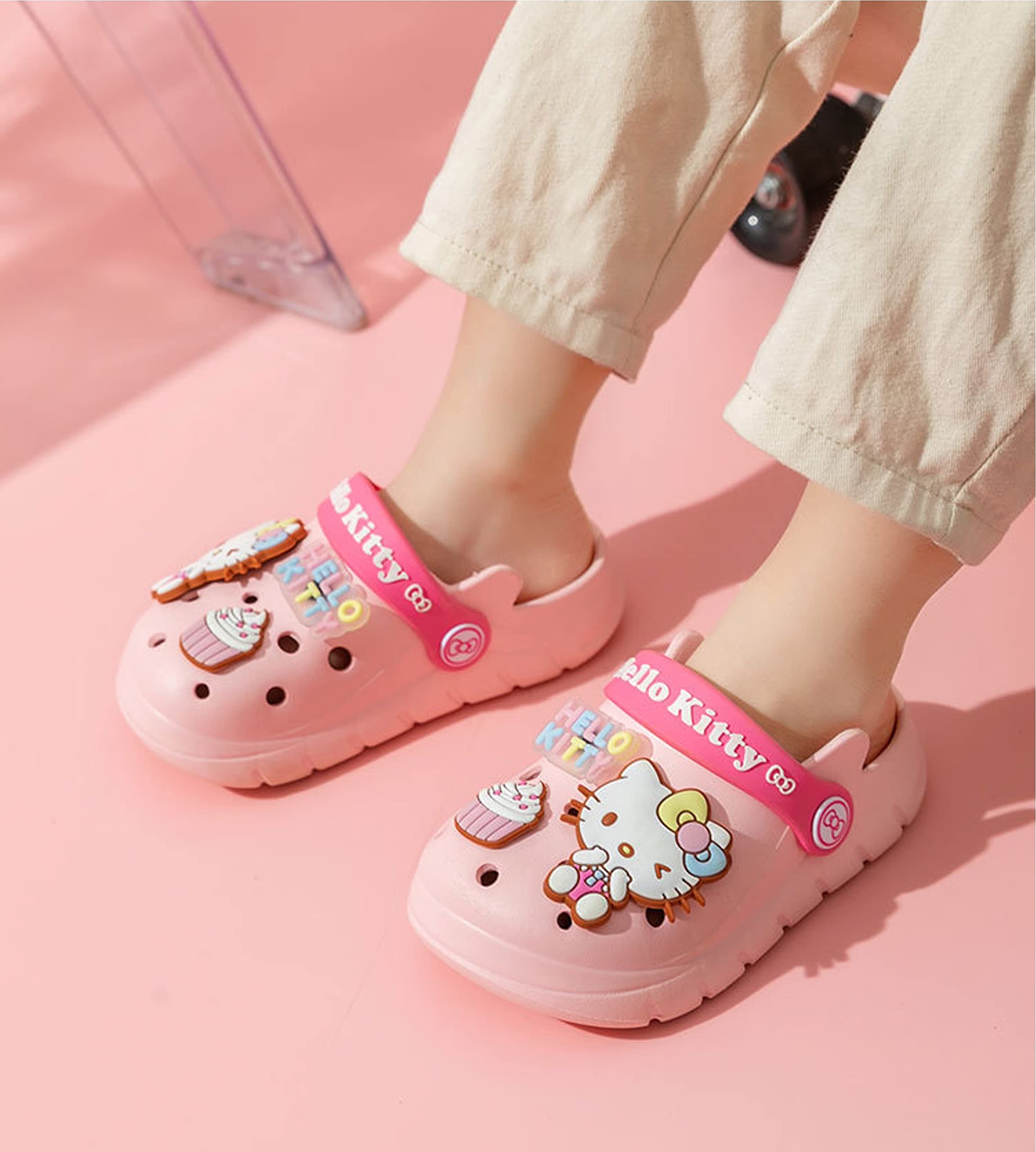 Hello Kitty Bear Hood Clogs Slip-On Water Shoes for Girls & Kids - Comfortable Summer Sandals for Beach, Pool & Outdoor Play