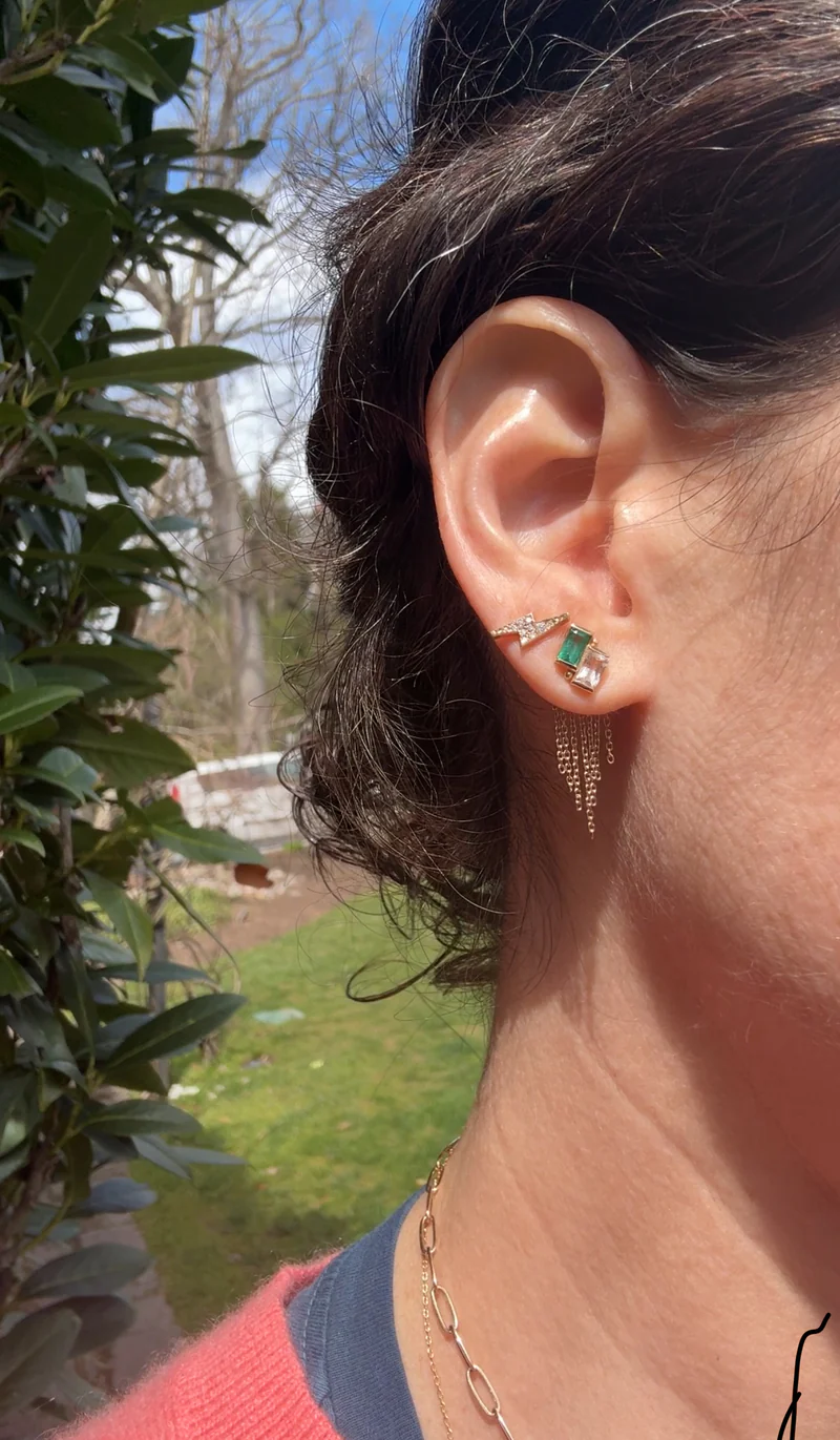 Deux Carré Fringe Earrings for Women - Trendy Geometric Drop Dangle Earrings - Perfect for Parties, Weddings & Date Nights