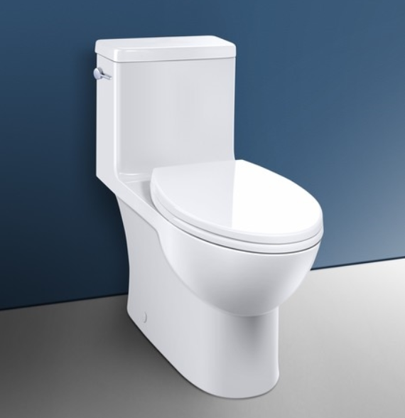 Caroma Caravelle Smart 270 One Piece Left Side Lever Elongated Toilet - Easy Height ADA Compliant 10/12 Rough In - Perfect for Modern Bathrooms & Accessible Home Design (In-Store Pickup Only)