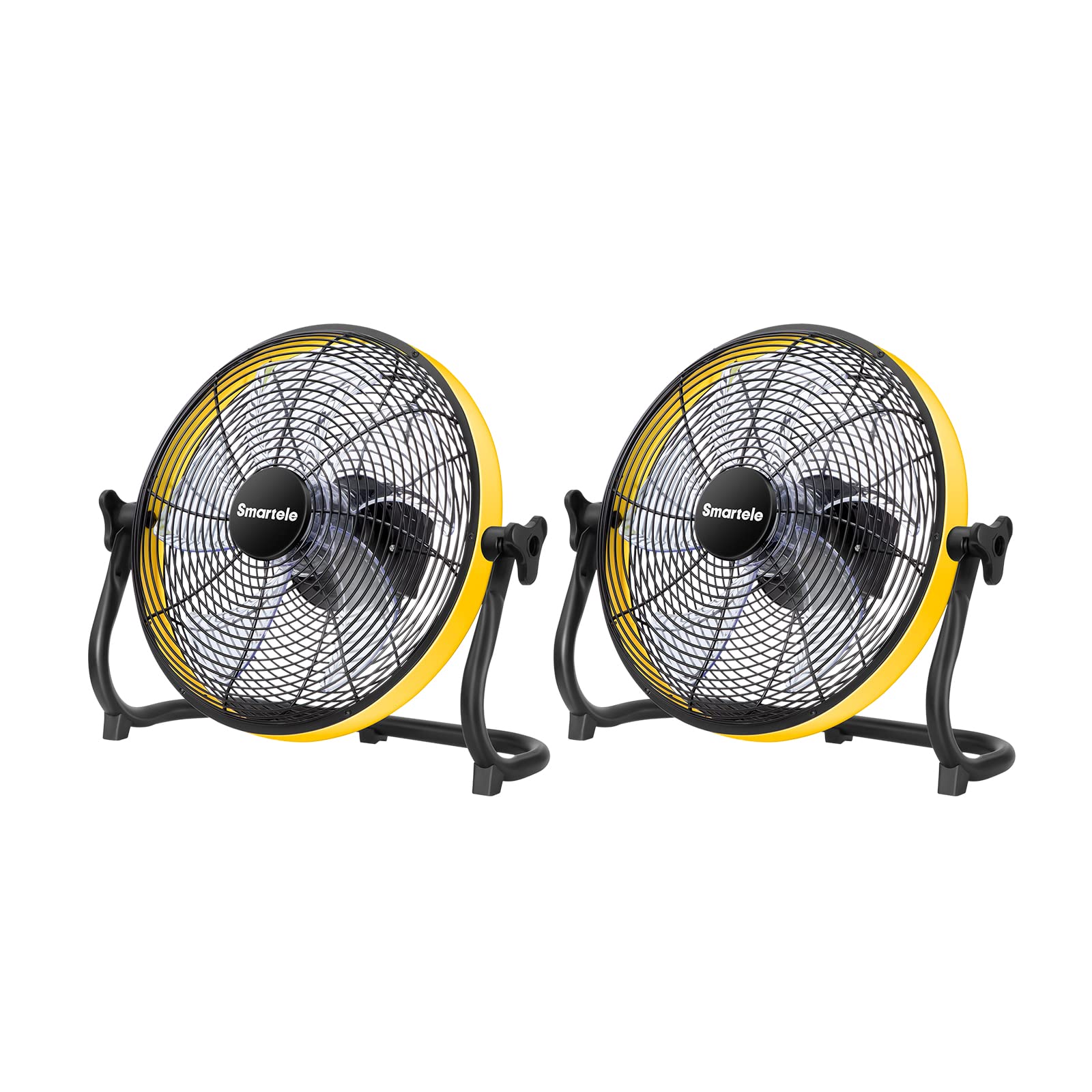 2 Pack 12 Inch Rechargeable Floor Fan with 12500mAh Battery - High Velocity Battery Operated Fan for Garage, Outdoor, Camping, Gym - 30 Hours Runtime & Fast Charging - Perfect for Home Cooling, Worksite Ventilation, and Outdoor Adventures