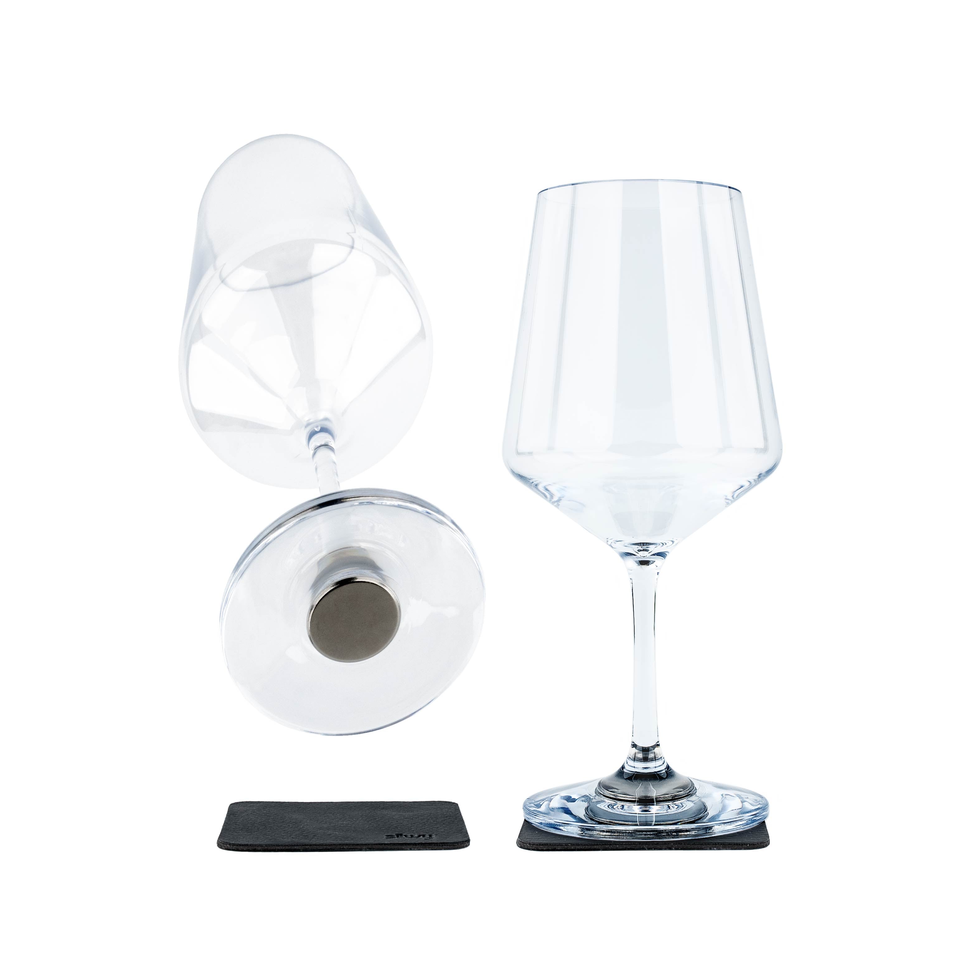 Premium Magnetic Plastic Wine Glasses Set - Shatterproof & Durable for Outdoor Parties, Camping, and Beach Picnics