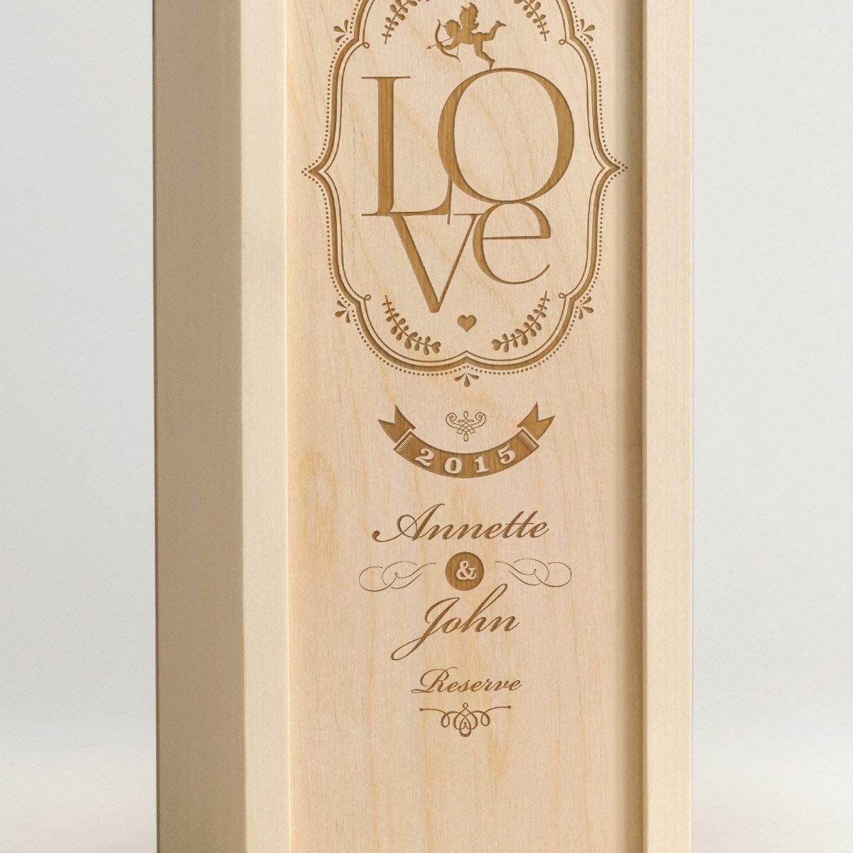 Personalized Wedding Wine Box - Custom Engraved Love Reserve Gift for Couples | Anniversary, Engagement & Bridal Shower Present | Perfect for Vows Ceremony & Romantic Celebrations