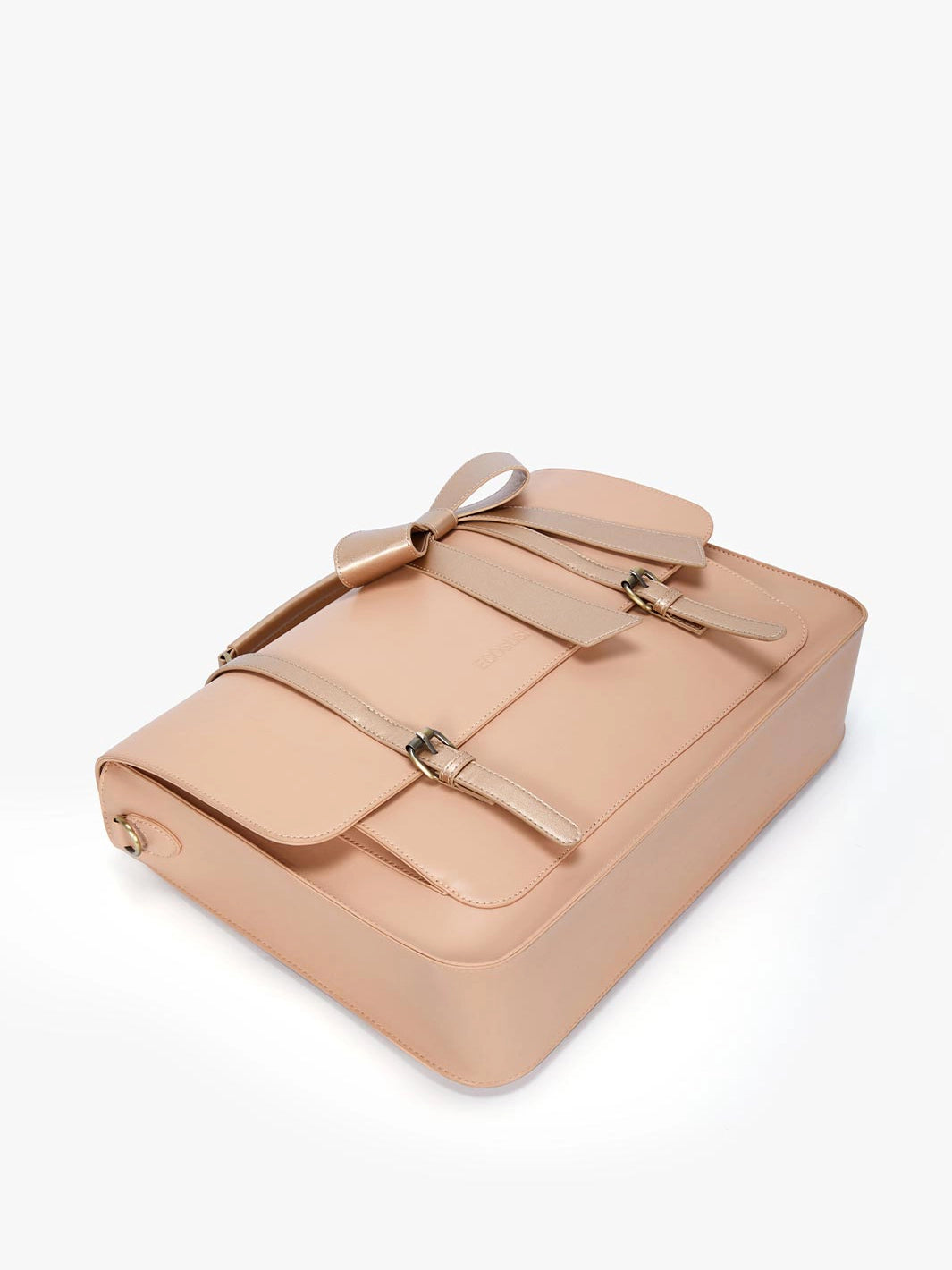EcoSusi Classic Bow Briefcase - Elegant Cocoa Truffle Leather Handbag for Women | Perfect for Office, Business Meetings & Professional Work