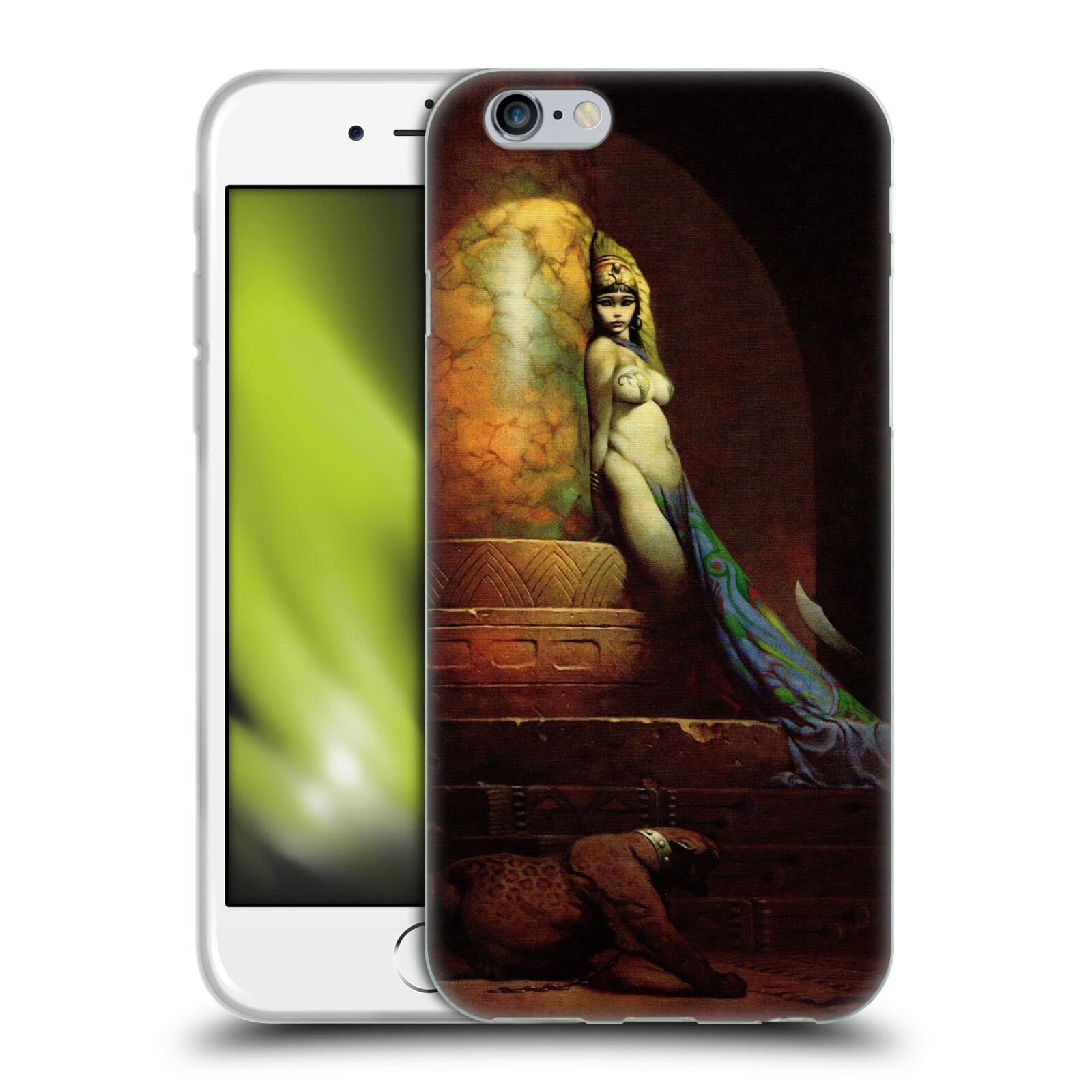 Head Case Designs Frank Frazetta Egyptian Queen Fantasy Soft Gel Case for iPhone 6/6s - Officially Licensed Artwork for Fans & Collectors