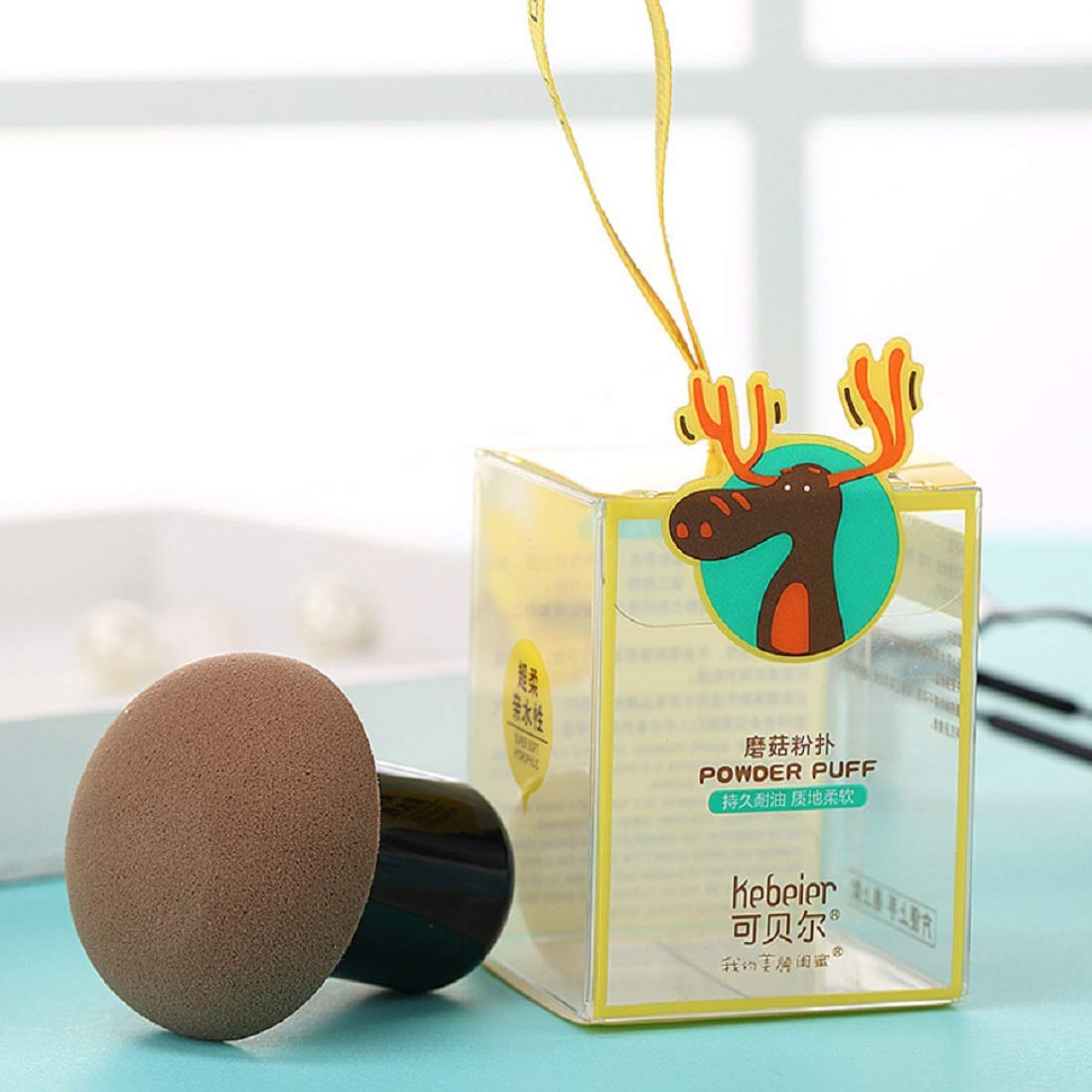 Professional Smooth Mushroom Head Powder Puff Sponge - Makeup Blender & Beauty Foundation Sponge for Flawless Application | Perfect for Liquid, Cream & Powder Makeup | Home & Travel Use