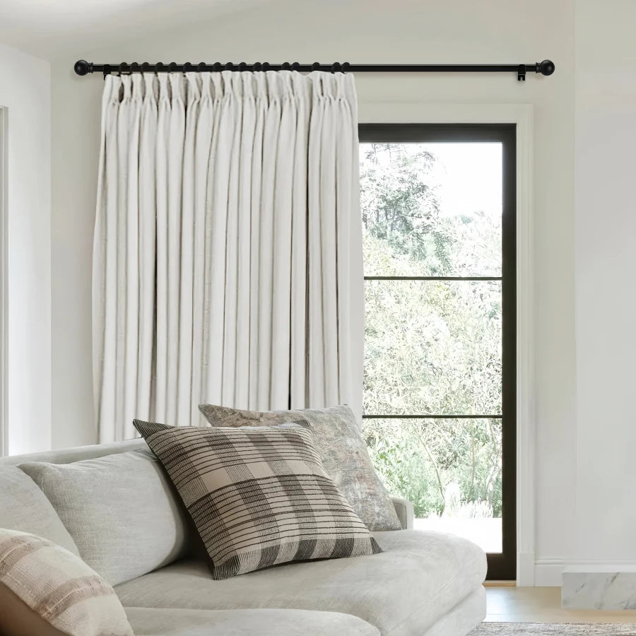 Pinch Pleated Blackout Curtains - 100% Linen Fabric for Modern Home Decor | Noise Reducing & Thermal Insulated Window Drapes for Bedroom & Living Room