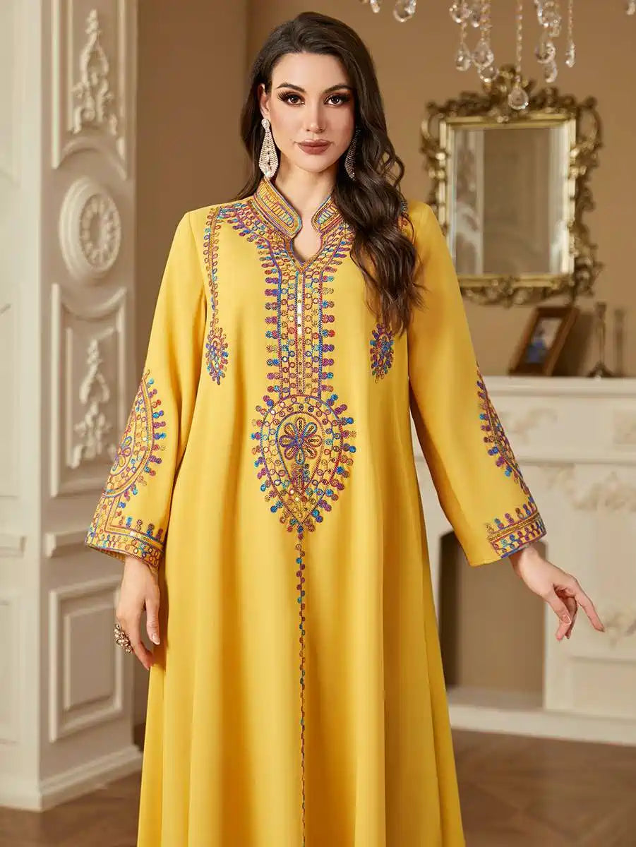 Elegant Eid Dress for Women - Embroidered Caftan Kaftan Dress #254219 | Perfect for Eid Celebrations, Weddings & Special Occasions