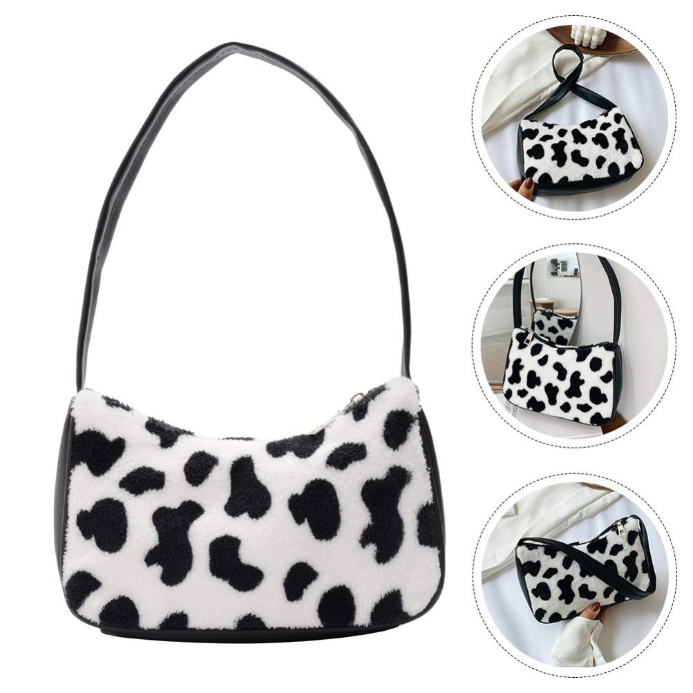 VALICLUD Women's Mini Shoulder Bag - Faux Fur Cow Print Crossbody Purse & Clutch Handbag for Casual Outings, Parties, and Daily Use
