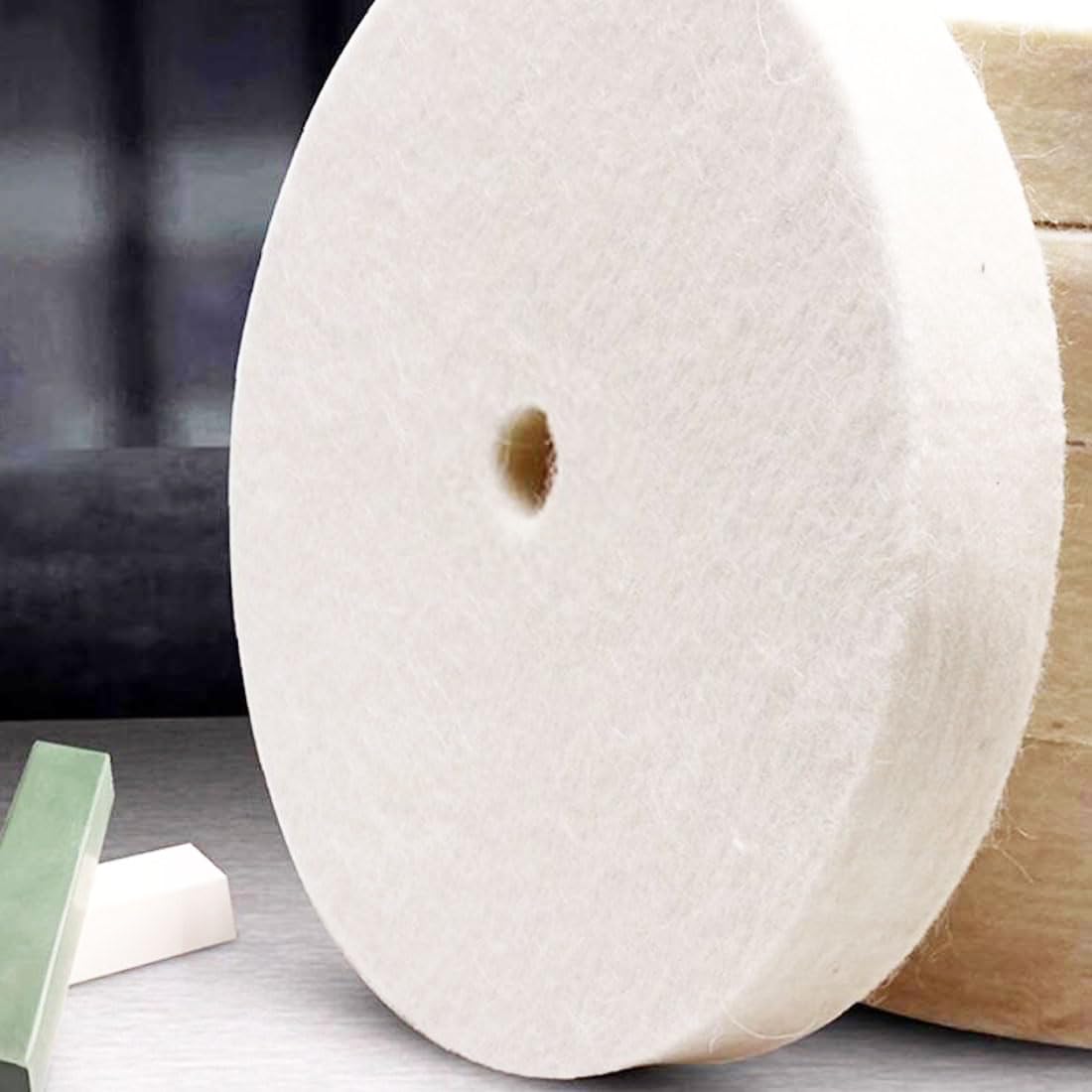 6 Inch Soft Felt Buffing Wheel with 5/8 Inch Arbor Hole - Compressed Wool Polishing Wheels for Bench Grinder & Die Grinder - Perfect for Metal Polishing, Jewelry Making & DIY Projects