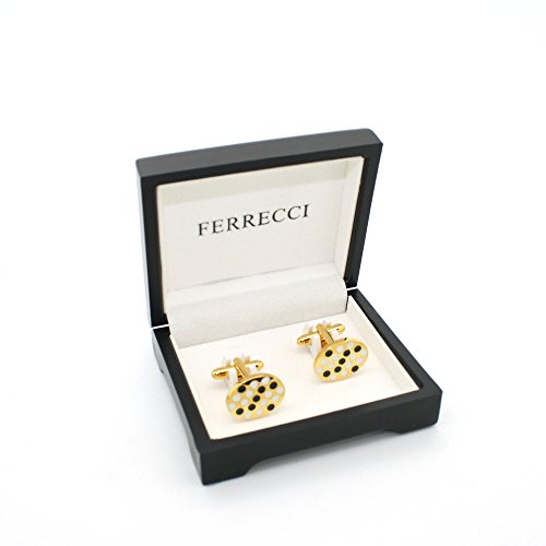 Black White Oval Gold