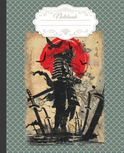 Samurai Warrior Notebook - Japanese Themed Blank Lined Journal, 7.5x9.25 Inches, 120 Pages | Perfect for Writing, Sketching & Gift Giving