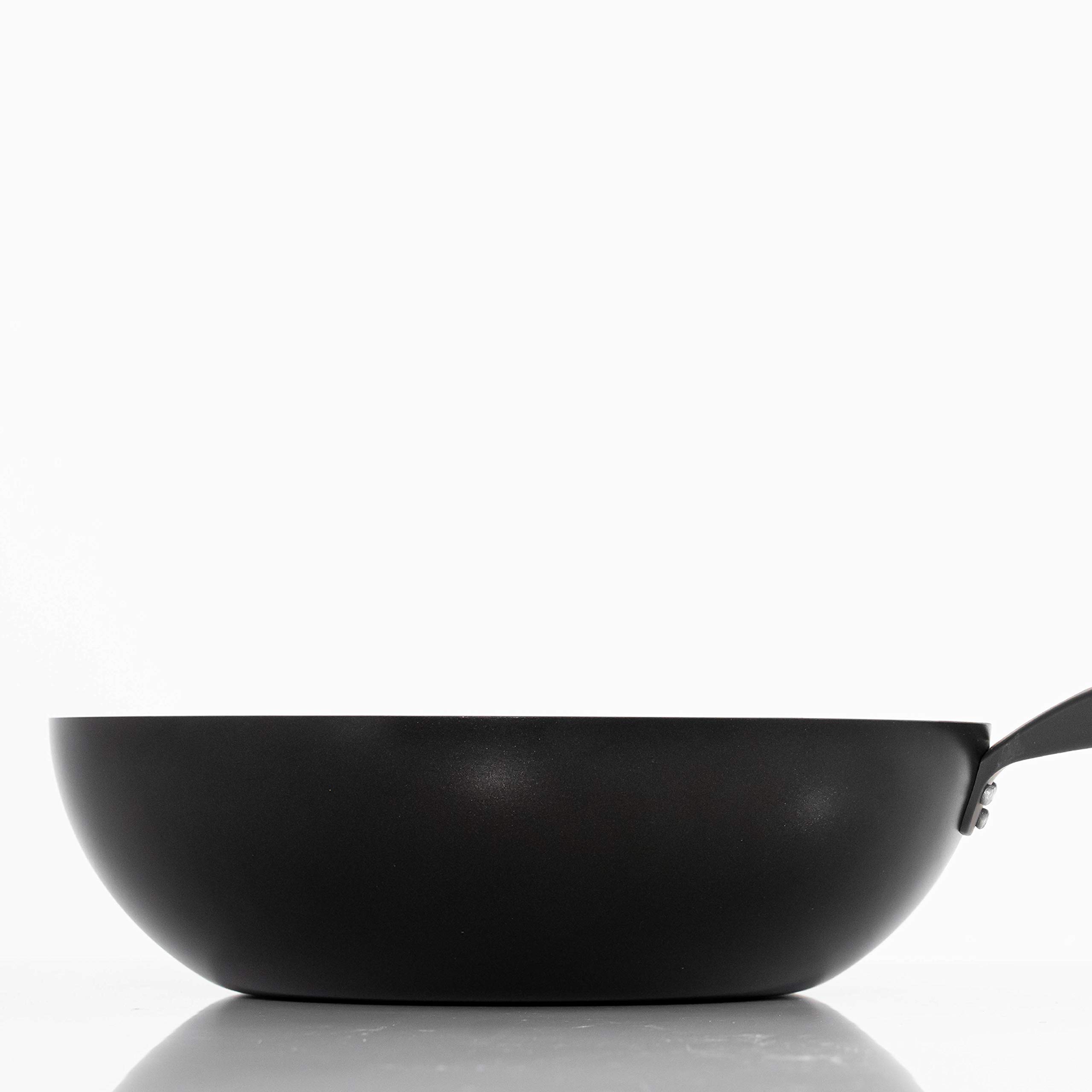 LocknLock 13 Inch Hard & Light Black Wok - Hard Anodized Aluminum Nonstick Cookware with Ergonomic Bakelite Handle, PFOA Free, Induction Compatible, Dishwasher & Oven Safe - Perfect for Stir-Frying, Sautéing & Asian Cooking