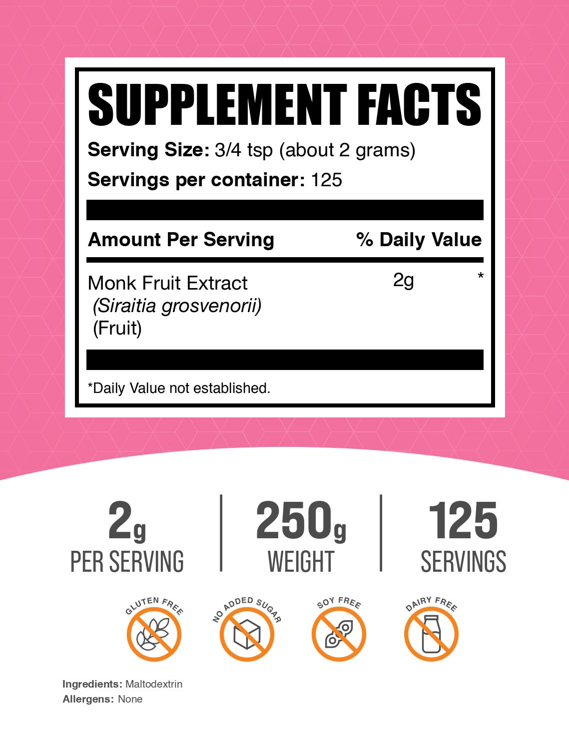 Organic Monk Fruit Extract Powder - 100% Pure Natural Sweetener, Zero Calories, Keto & Vegan Friendly - Perfect for Baking, Coffee, Tea & Healthy Recipes